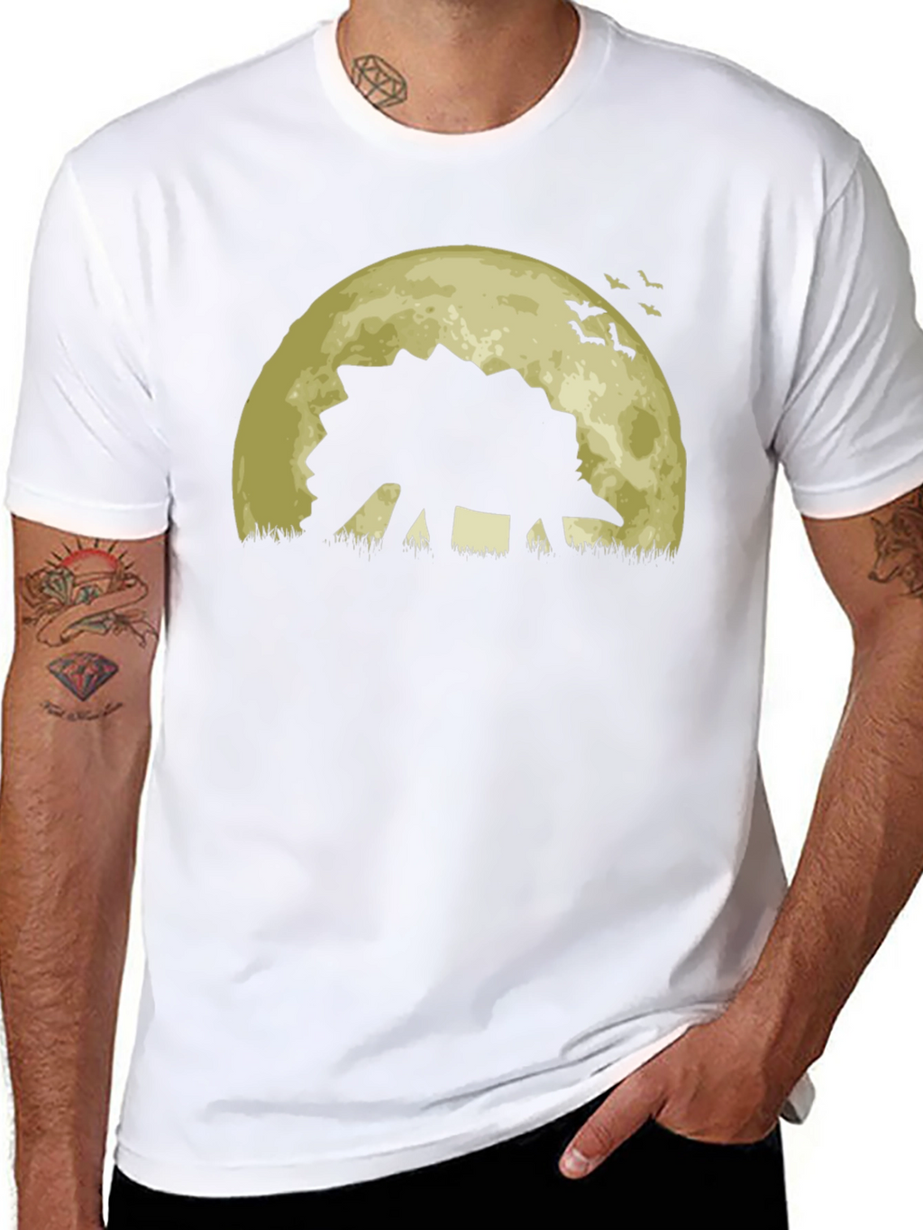 Dinosaur Moon Silhouette T-Shirt