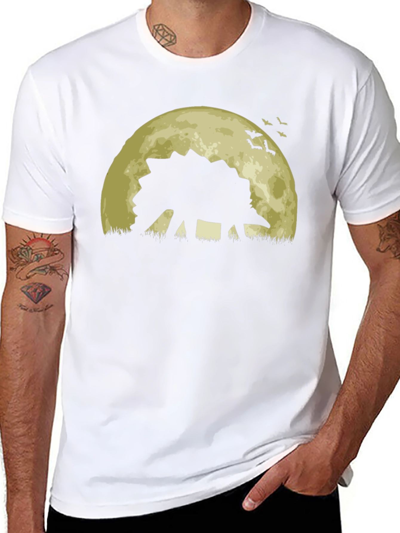 Dinosaur Moon Silhouette T-Shirt