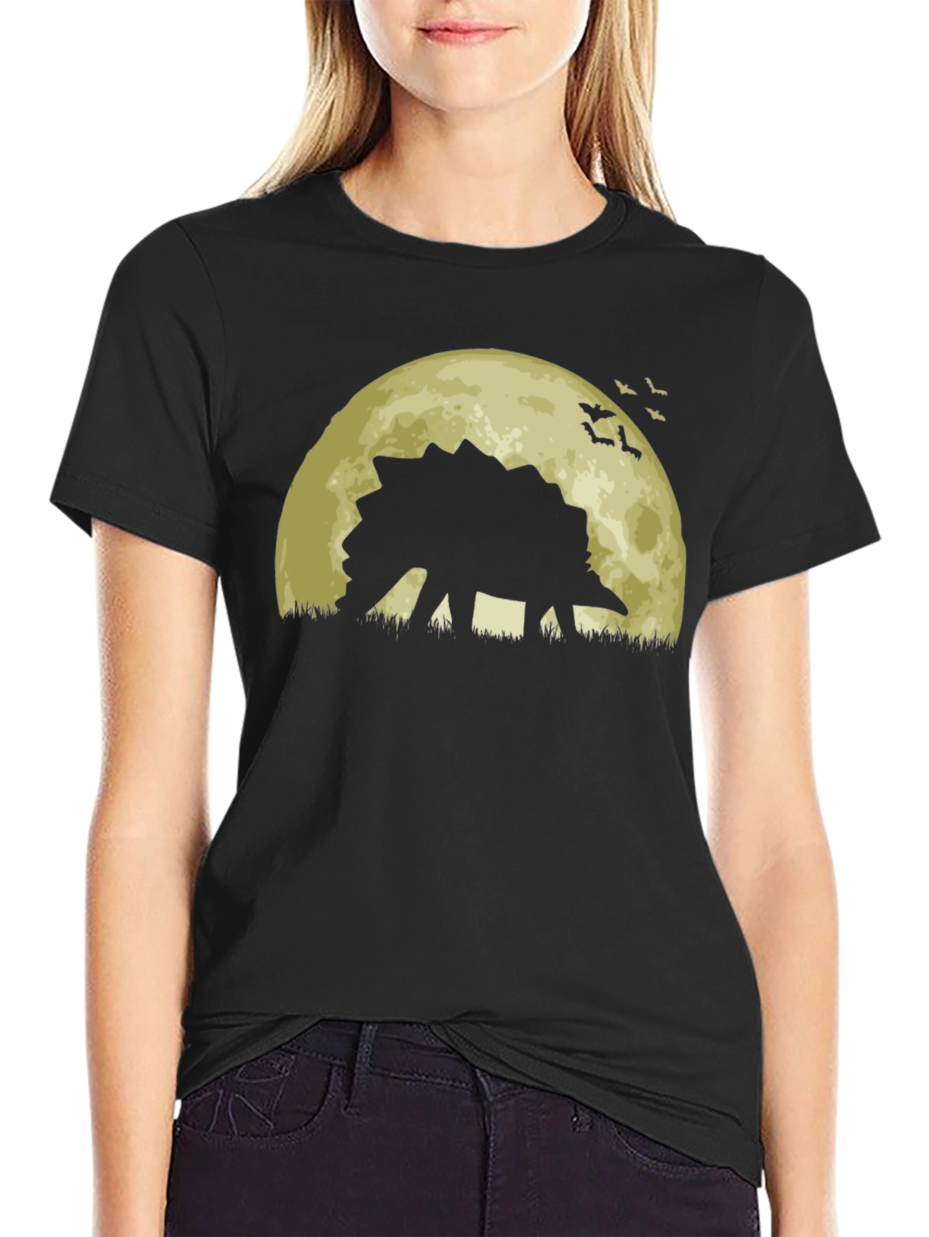 Dinosaur Moon Silhouette T-Shirt