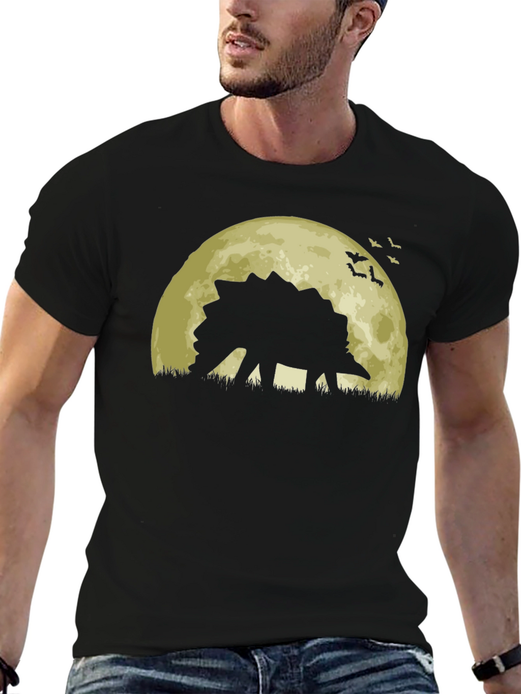 Dinosaur Moon Silhouette T-Shirt