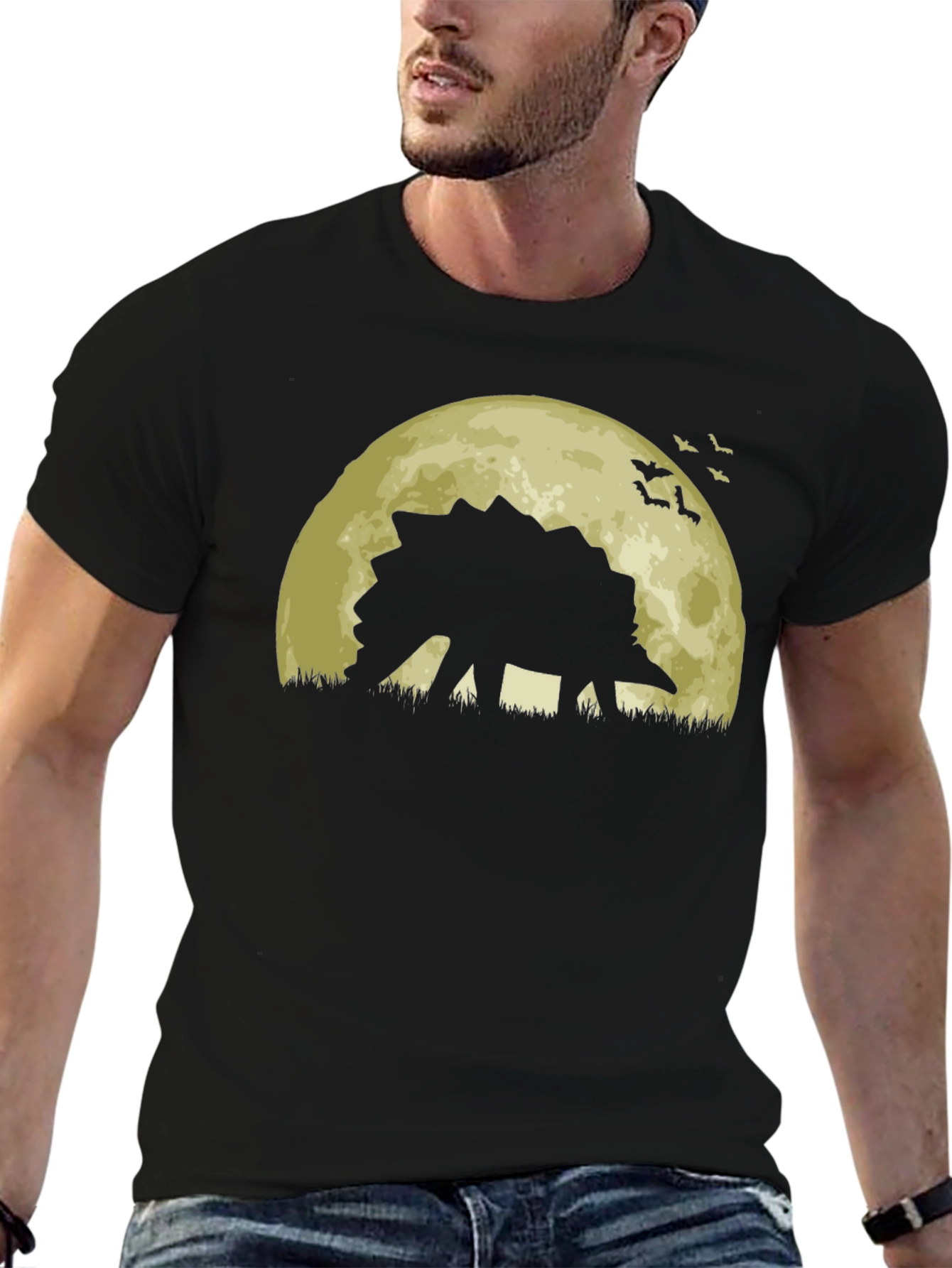 Dinosaur Moon Silhouette T-Shirt