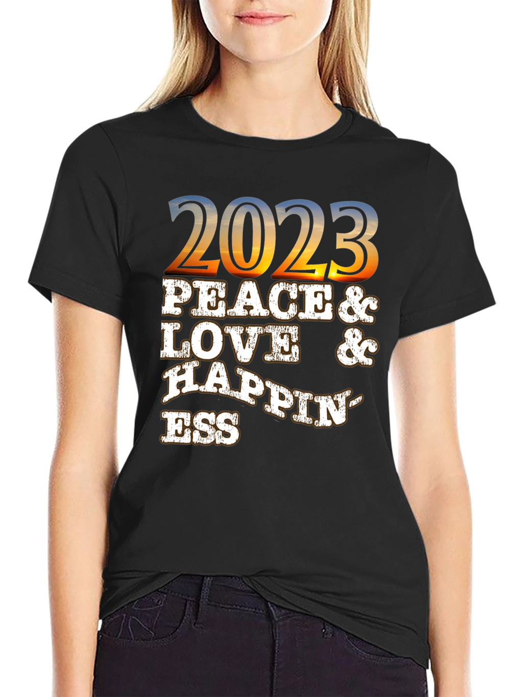 Peace Love Happiness 2023 Graphic T-Shirt