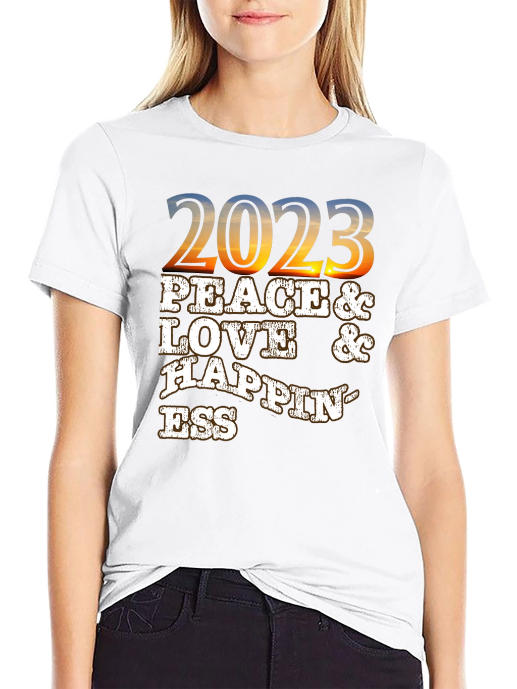 Peace Love Happiness 2023 Graphic T-Shirt