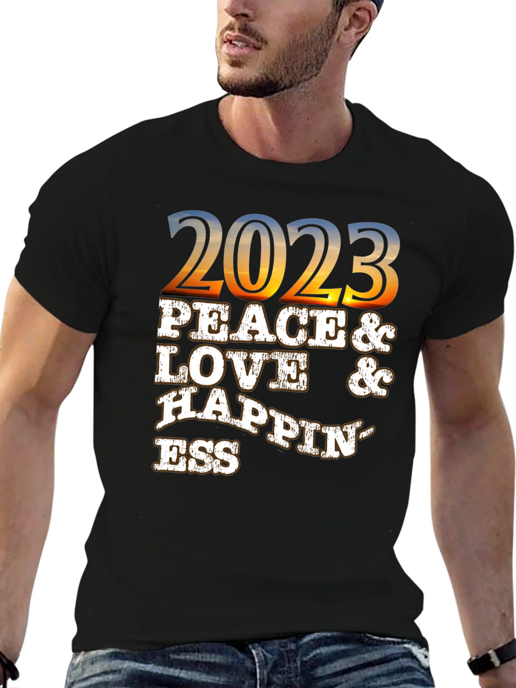 Peace Love Happiness 2023 Graphic T-Shirt