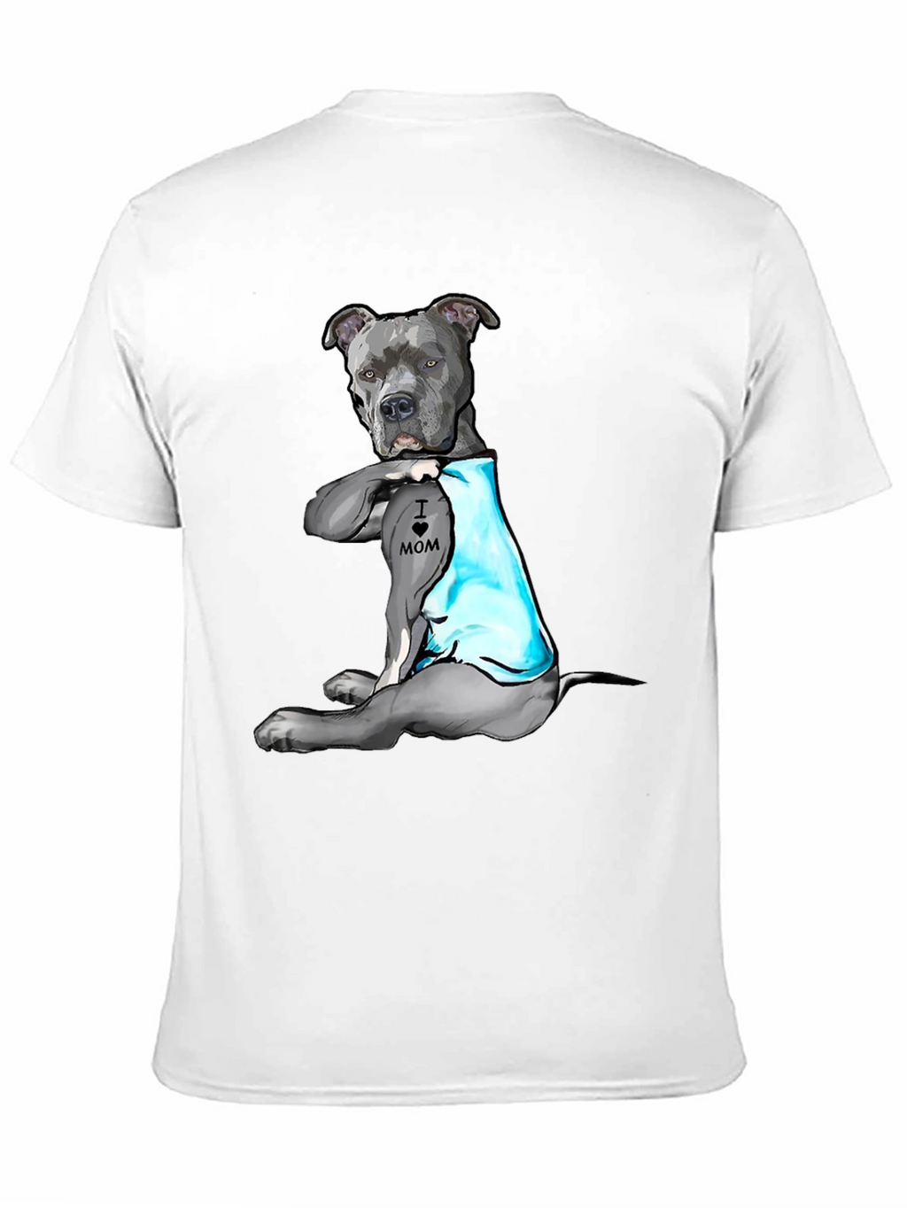 Pitbull Tattoo Mom Black T-Shirt