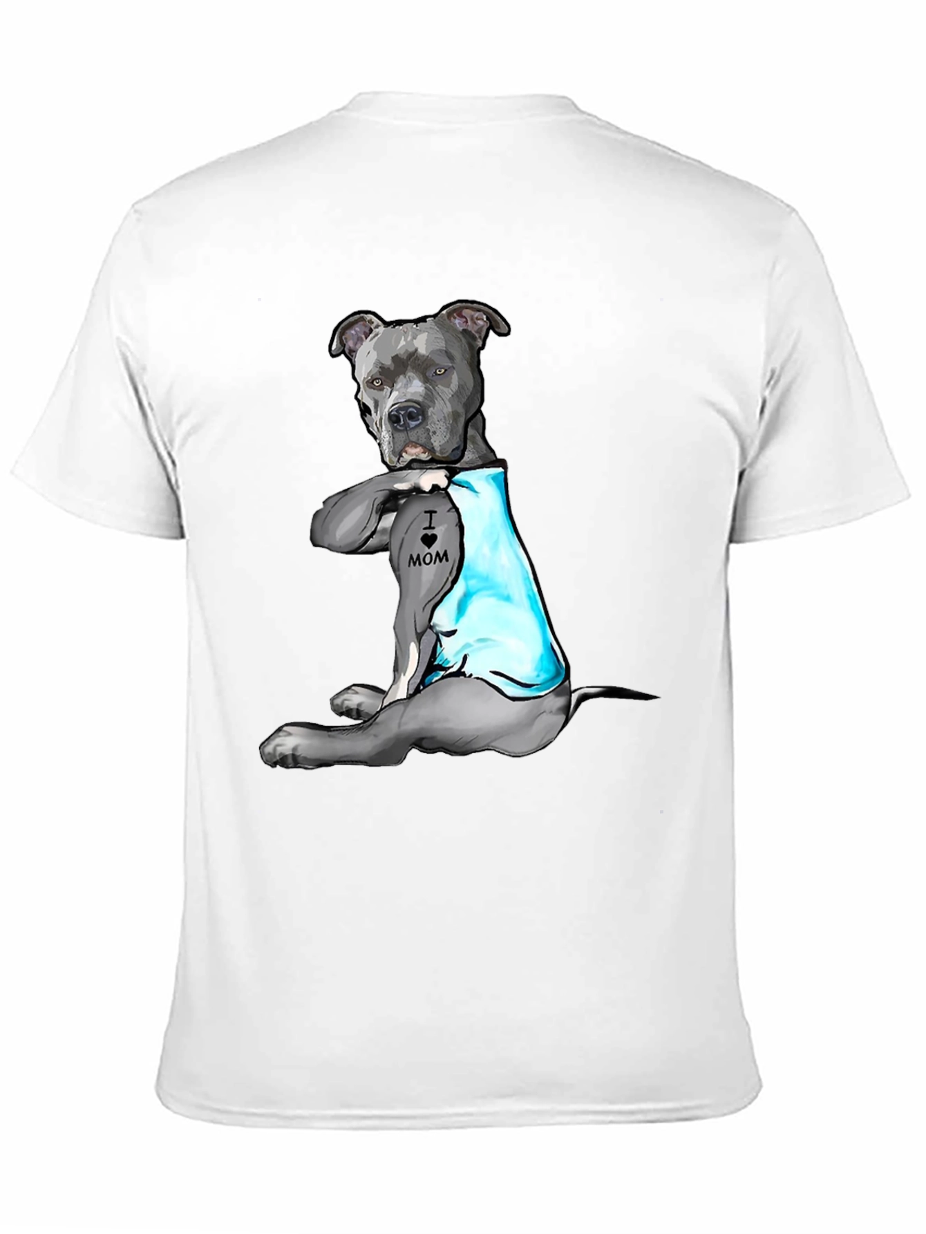 Pitbull Tattoo Mom Black T-Shirt