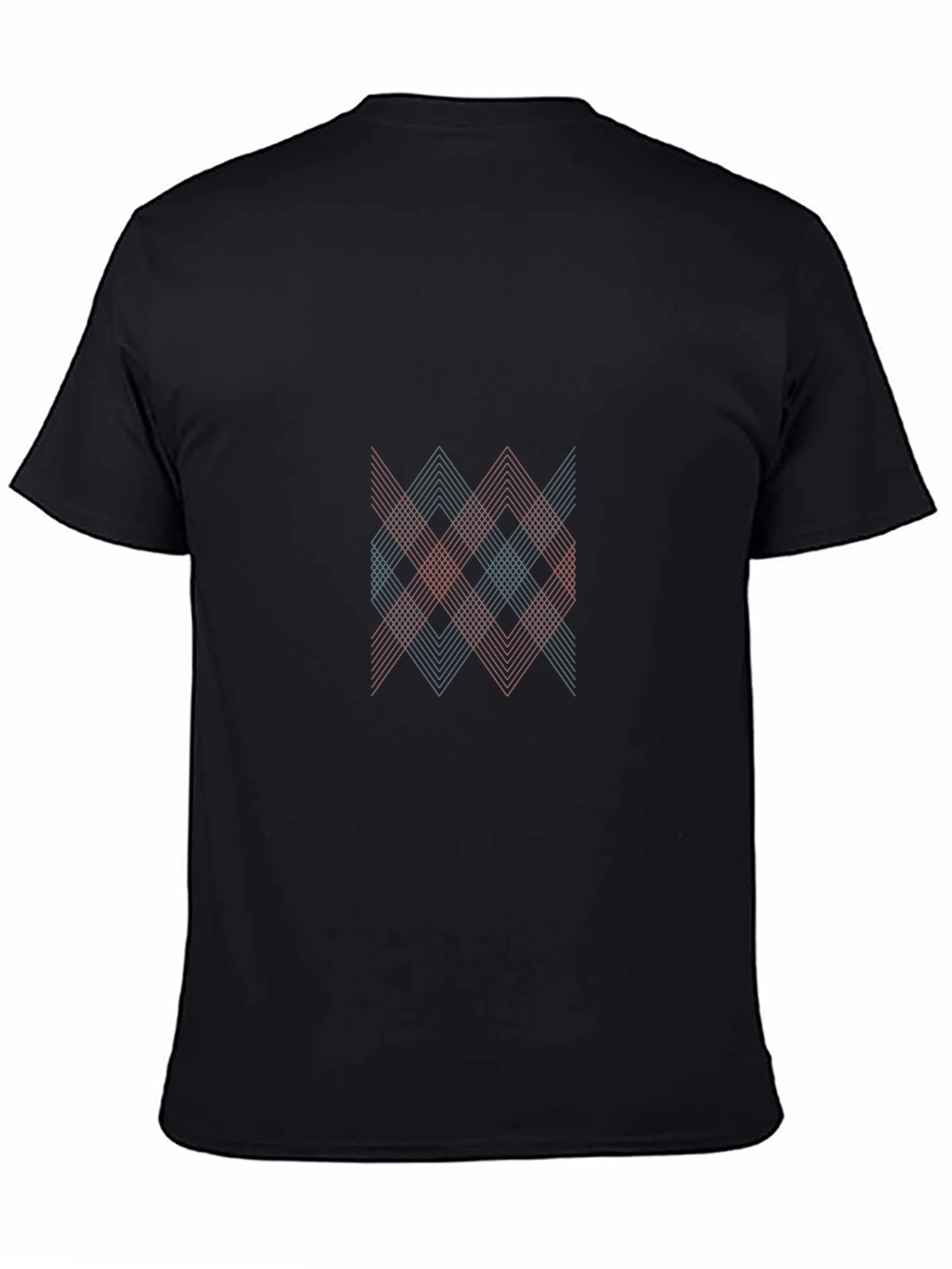 Geometric Patterned Black T-Shirt