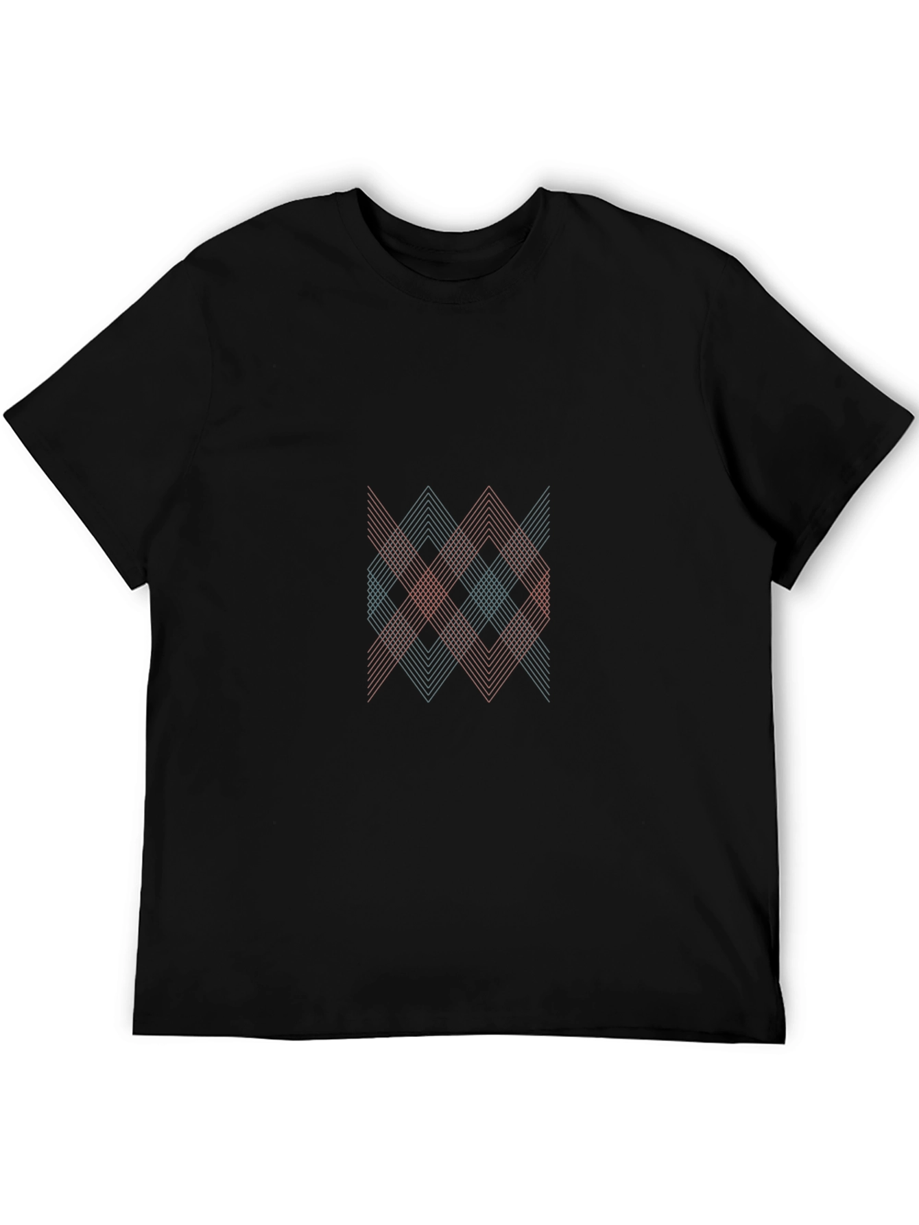 Geometric Patterned Black T-Shirt