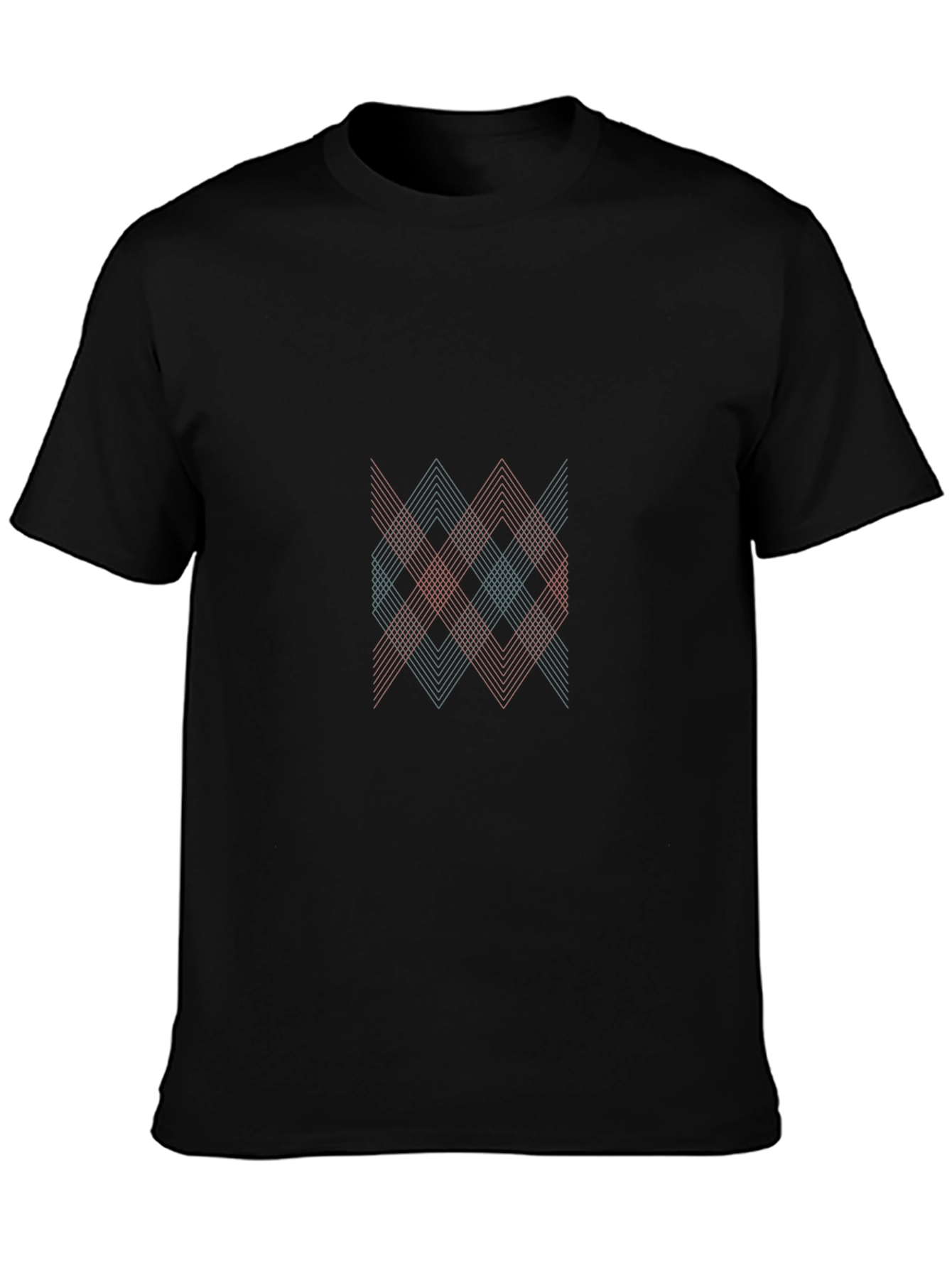 Geometric Patterned Black T-Shirt
