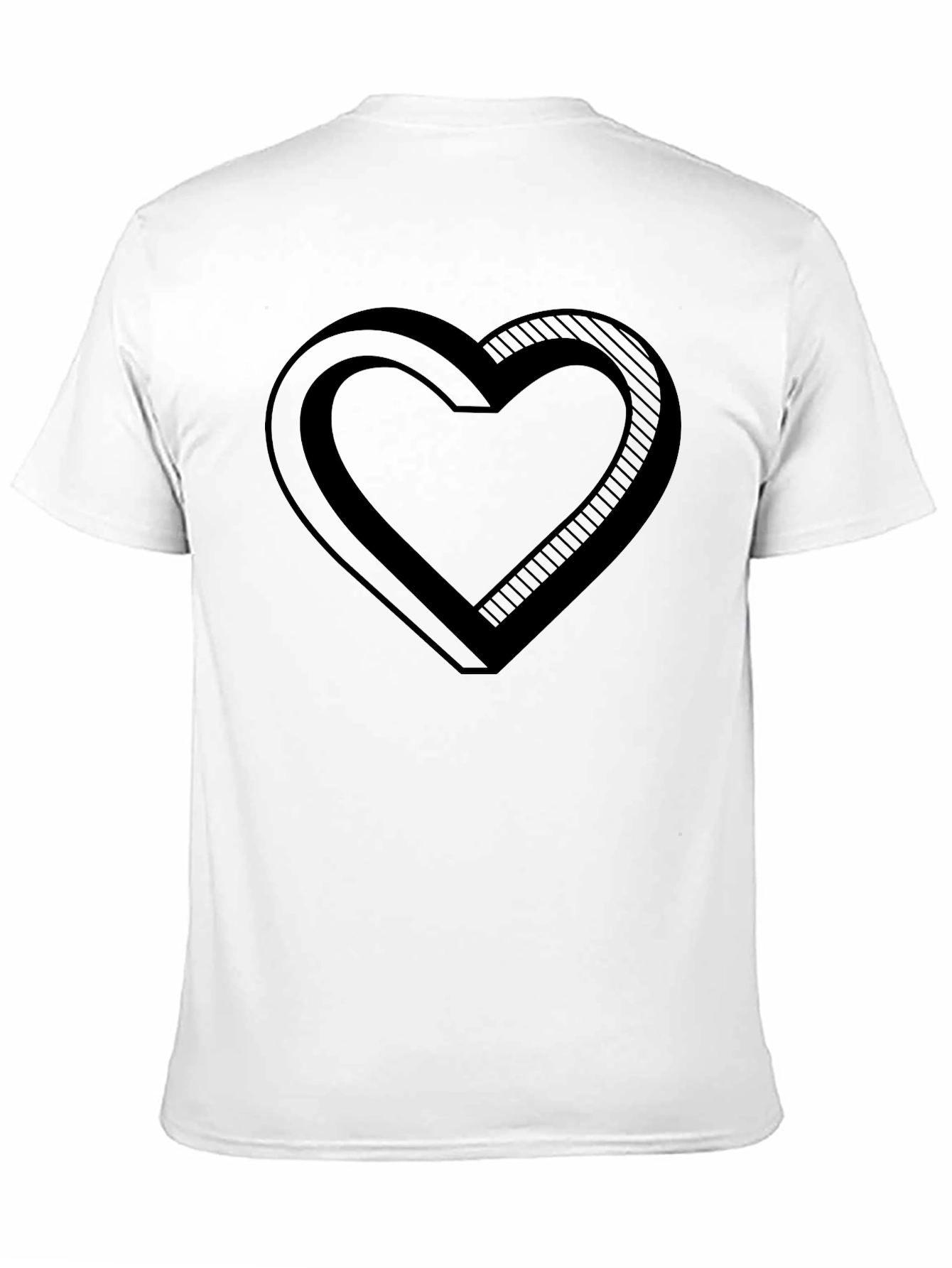3D Heart Graphic Black T-Shirt