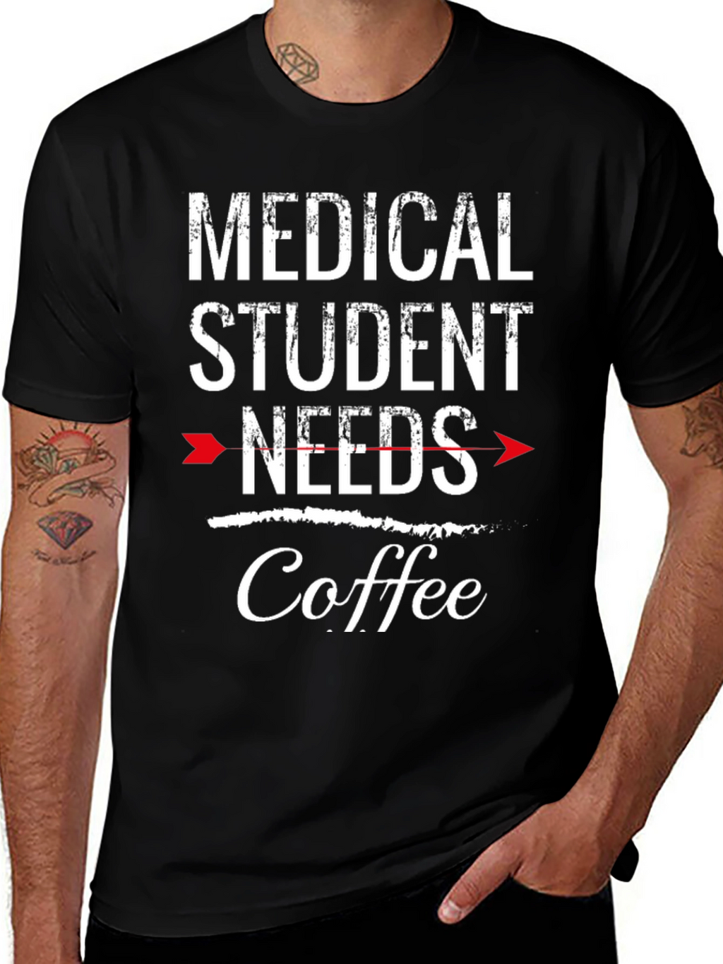 Medical Student Needs Coffee T-Shirt - Black