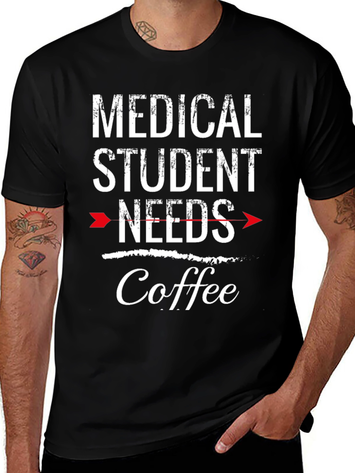 Medical Student Needs Coffee T-Shirt - Black