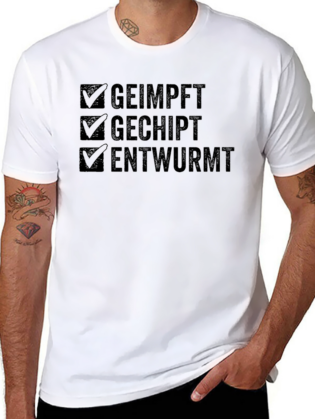 Geimpft Gechipt Entwurmt Funny T-Shirt