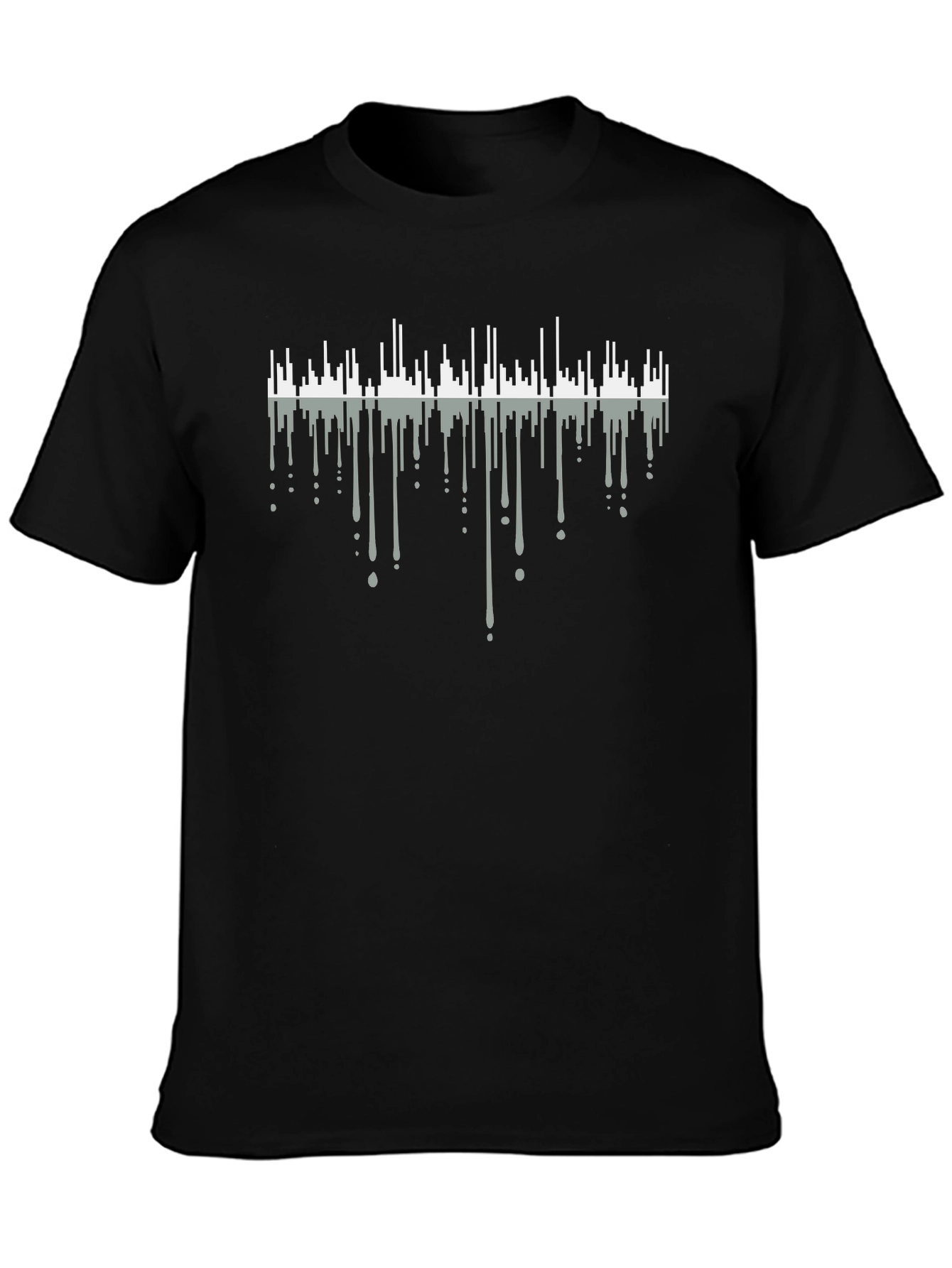 Mens Black Graphic T-Shirt - Soundwave Design