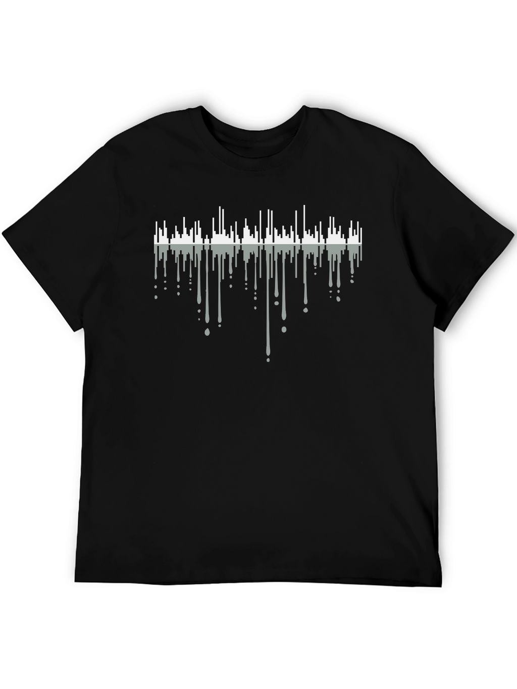 Mens Black Graphic T-Shirt - Soundwave Design