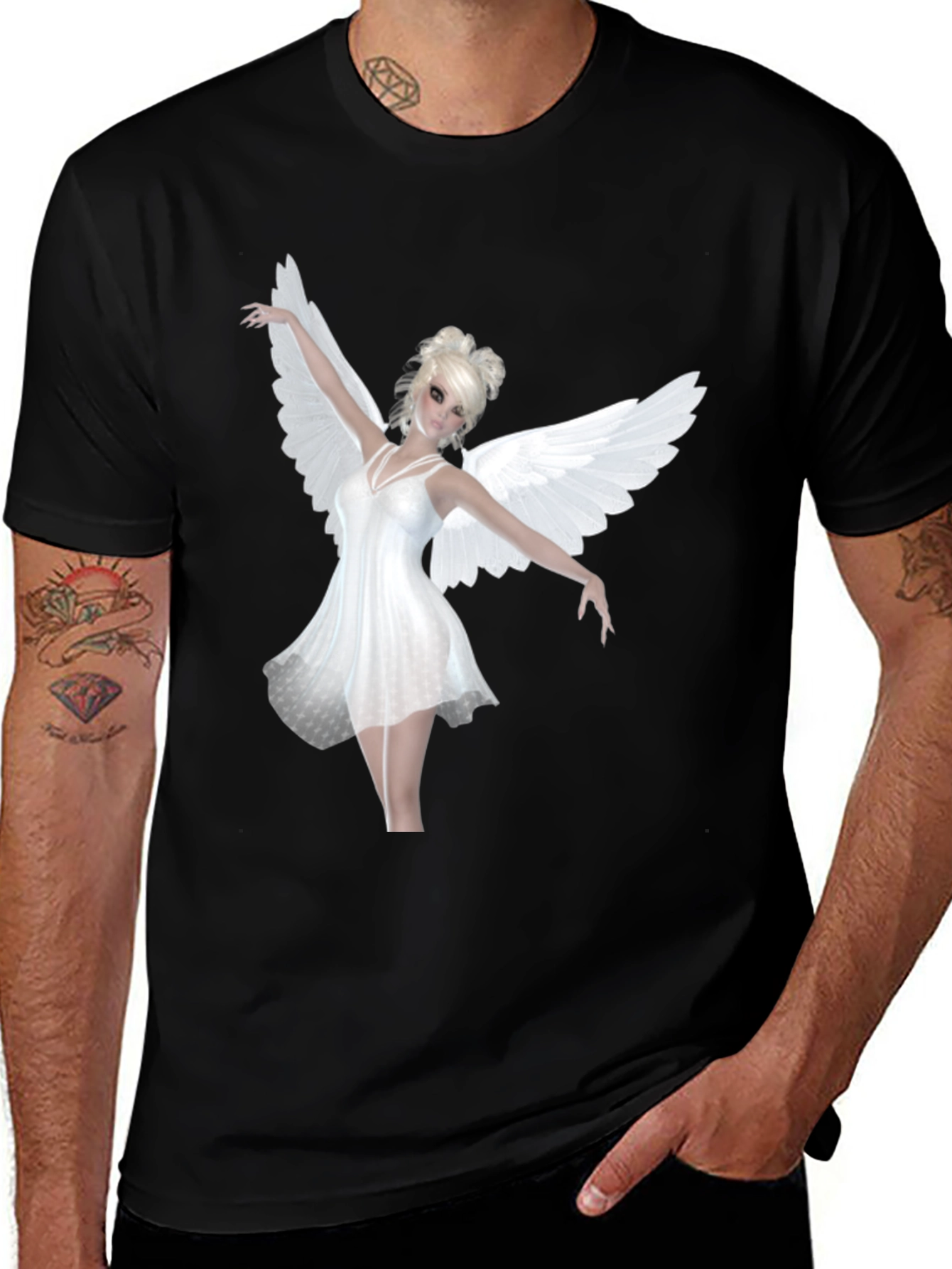 Angel Wings Black T-Shirt