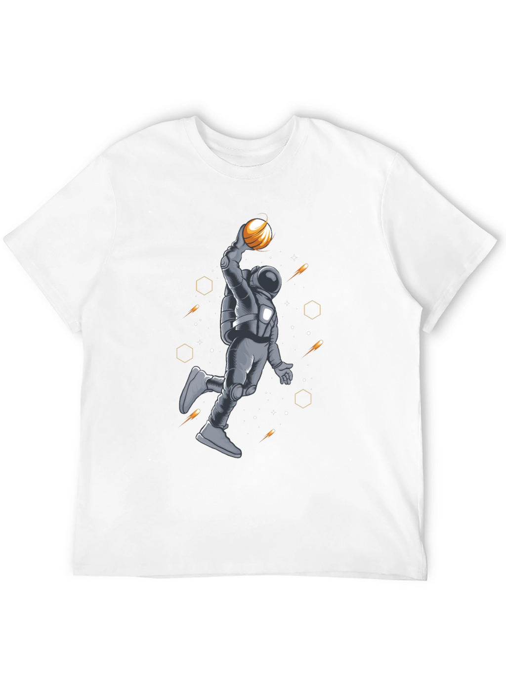 Astronaut Basketball T-Shirt - Space Dunk Design