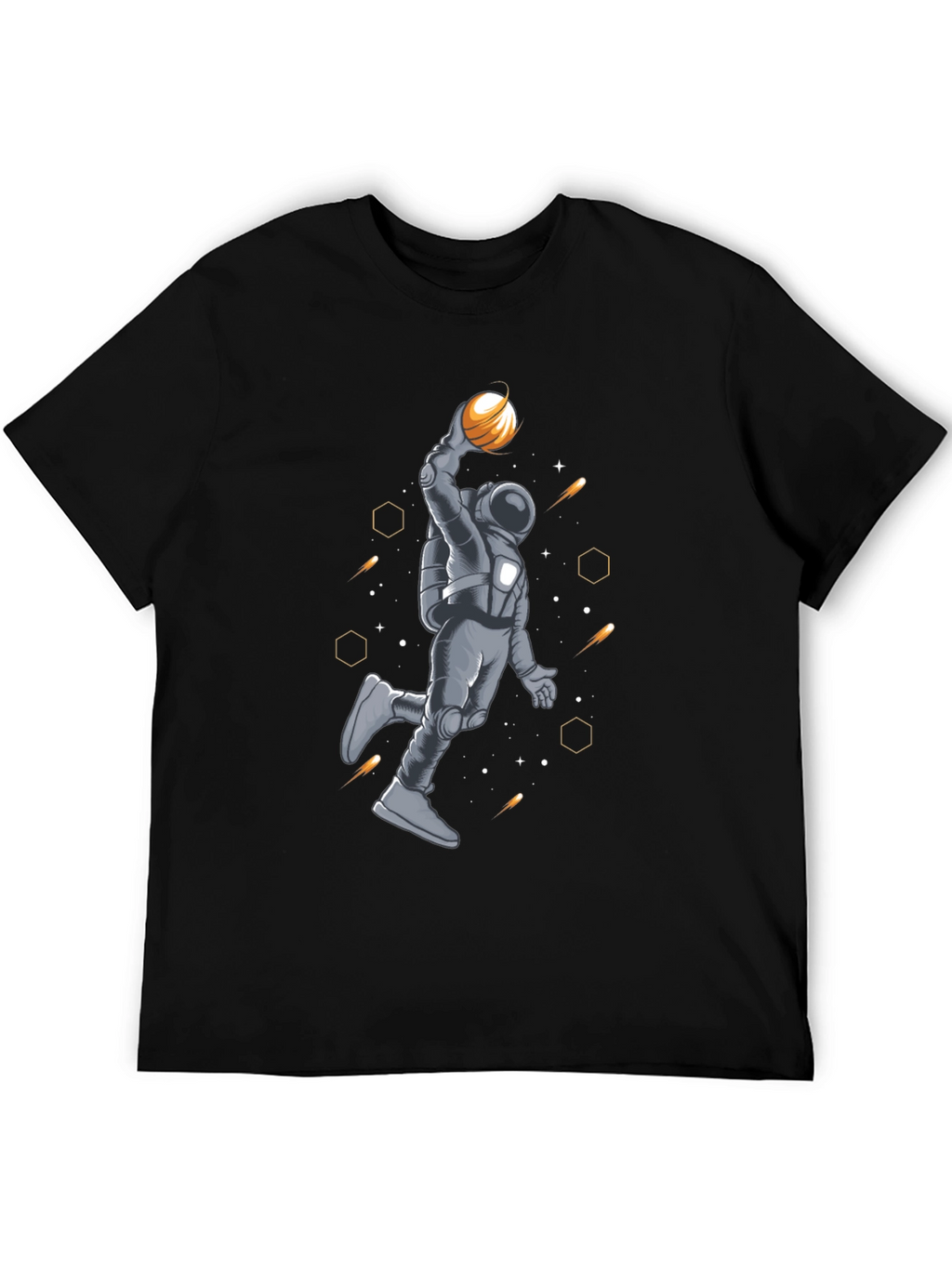 Astronaut Basketball T-Shirt - Space Dunk Design