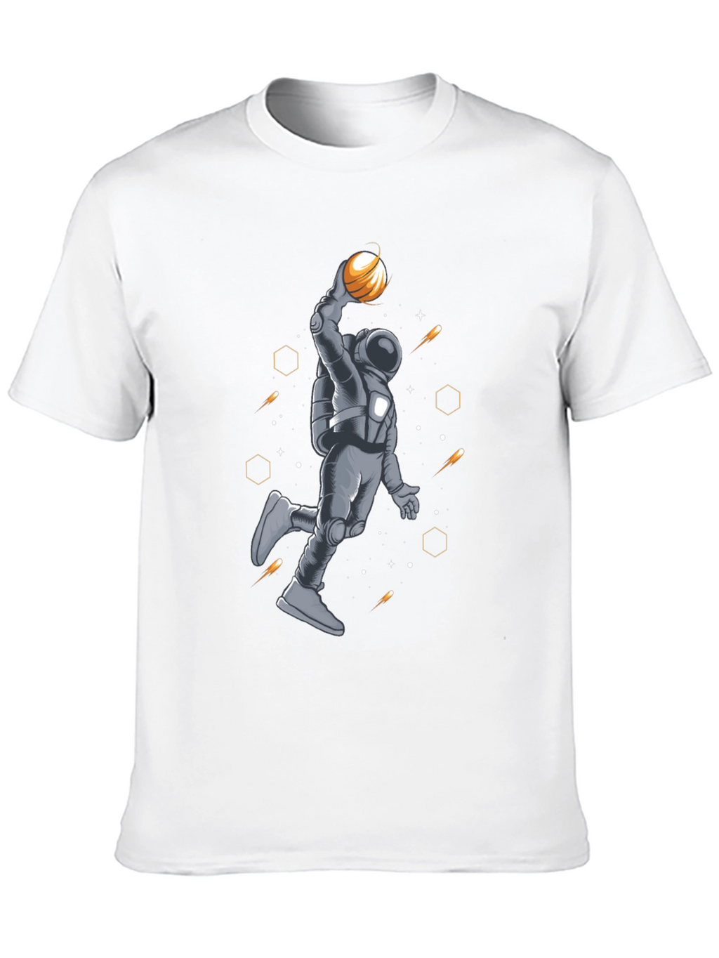 Astronaut Basketball T-Shirt - Space Dunk Design