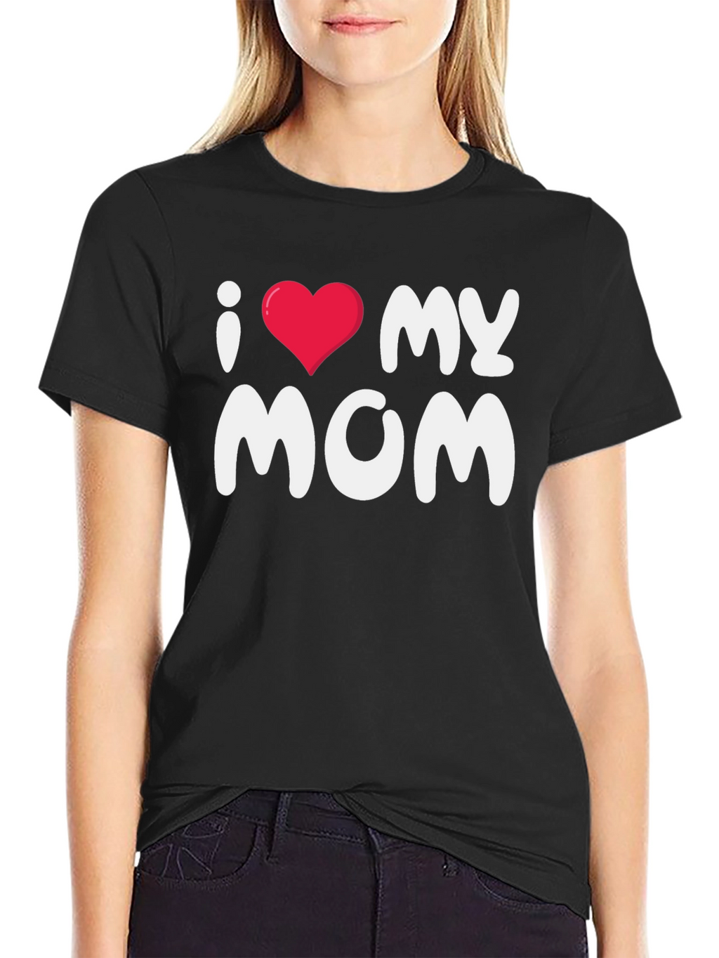 I Love My Mom Black T-Shirt