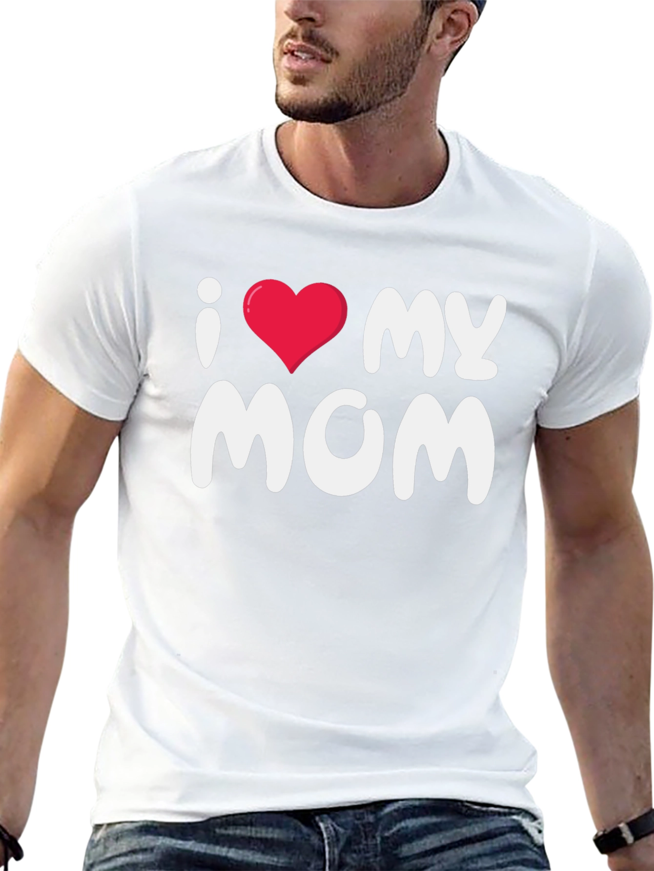 I Love My Mom Black T-Shirt