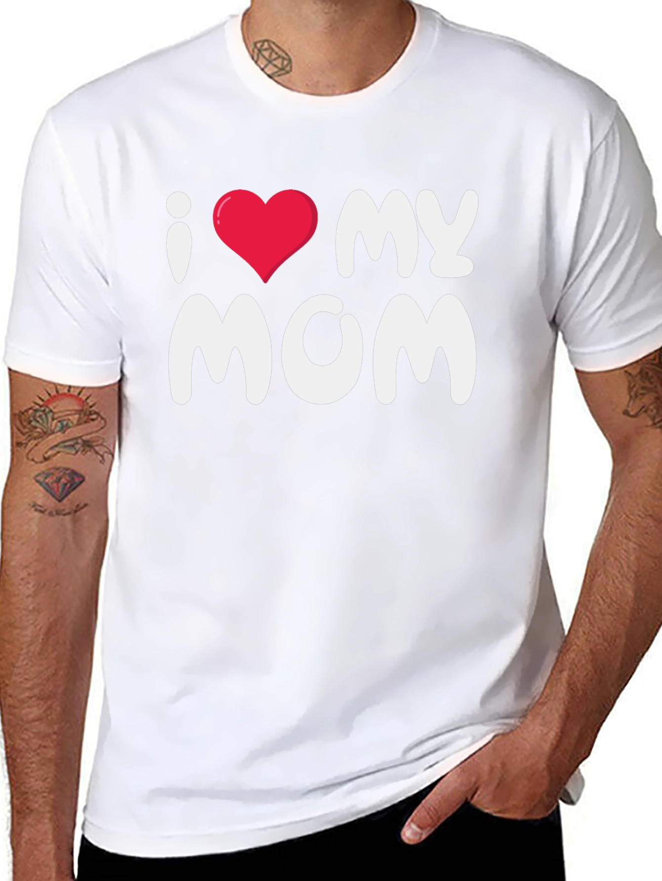 I Love My Mom Black T-Shirt