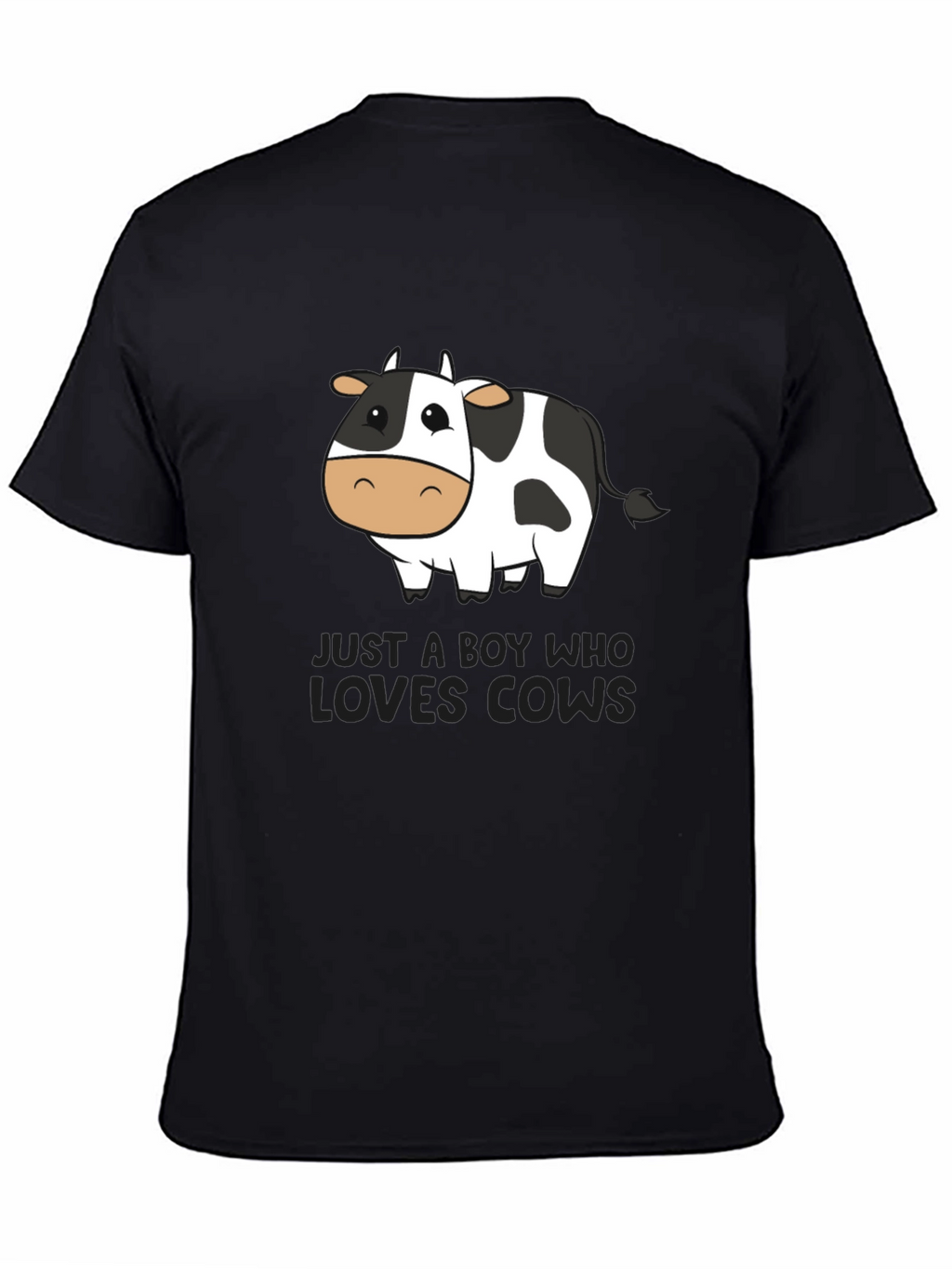 Boy Who Loves Cows T-Shirt - Black