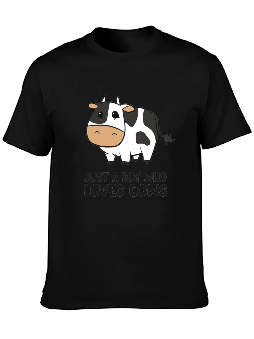 Boy Who Loves Cows T-Shirt - Black