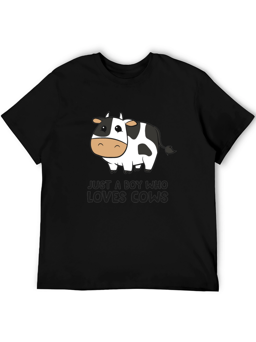 Boy Who Loves Cows T-Shirt - Black