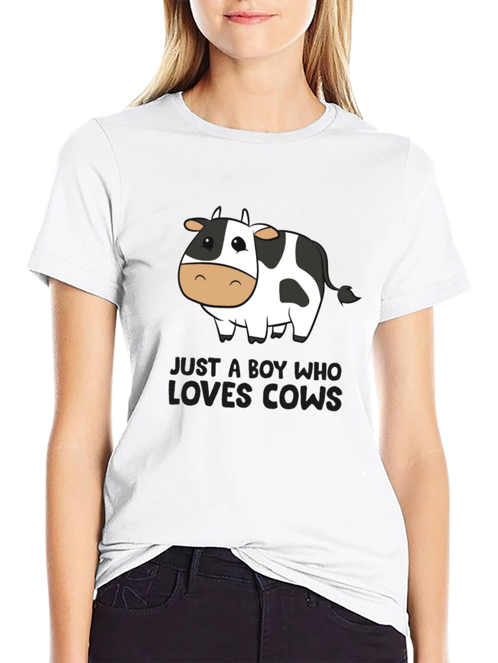 Boy Who Loves Cows T-Shirt - Black