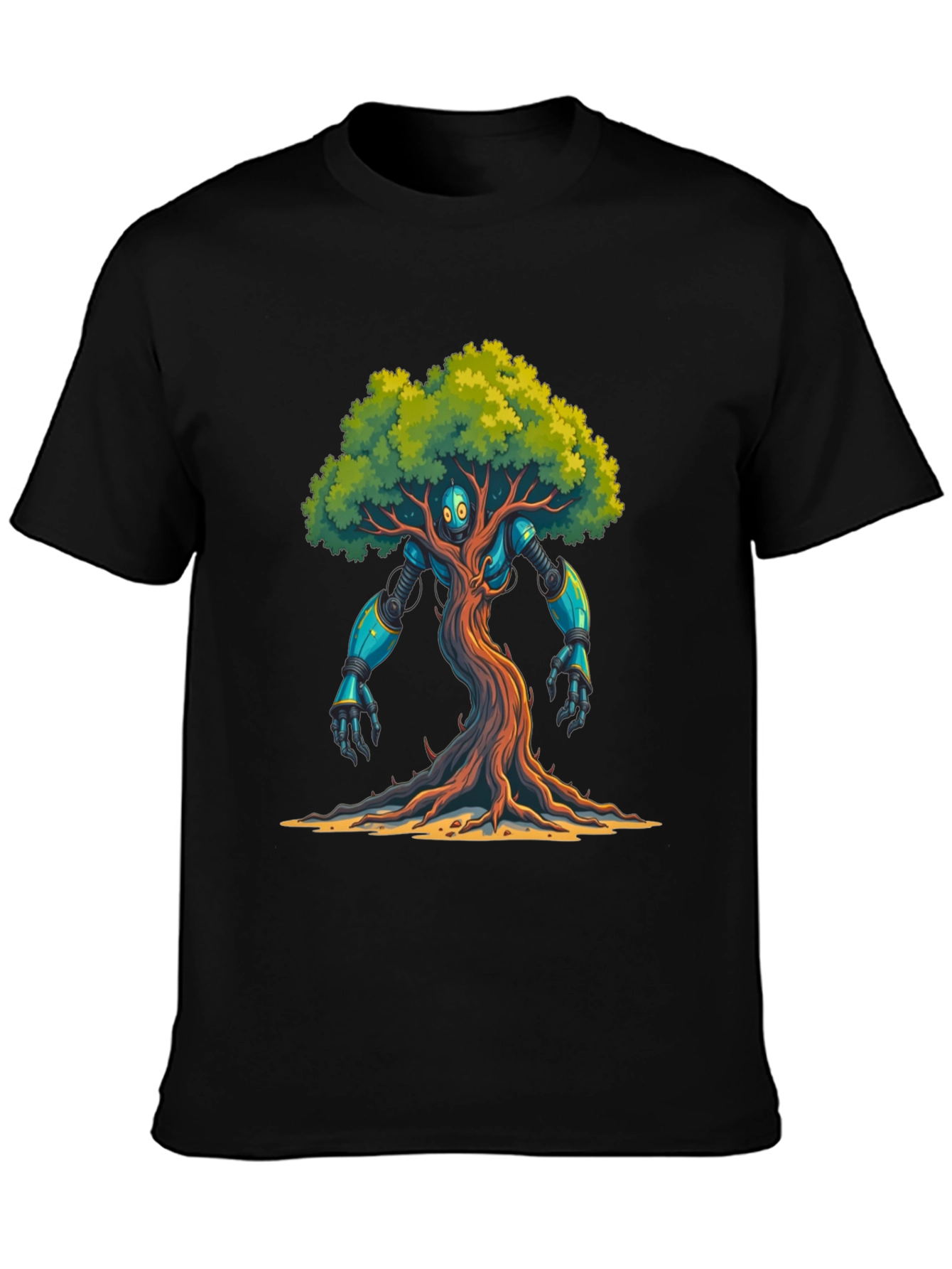 Robot Tree Graphic Tee - Eco-Friendly Design