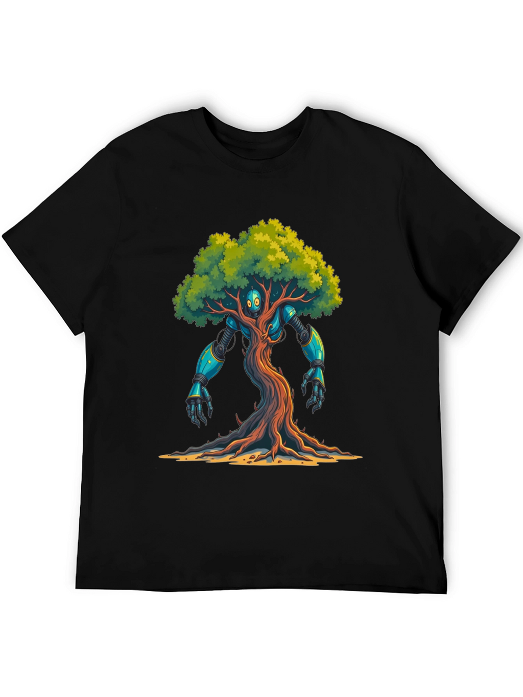 Robot Tree Graphic Tee - Eco-Friendly Design