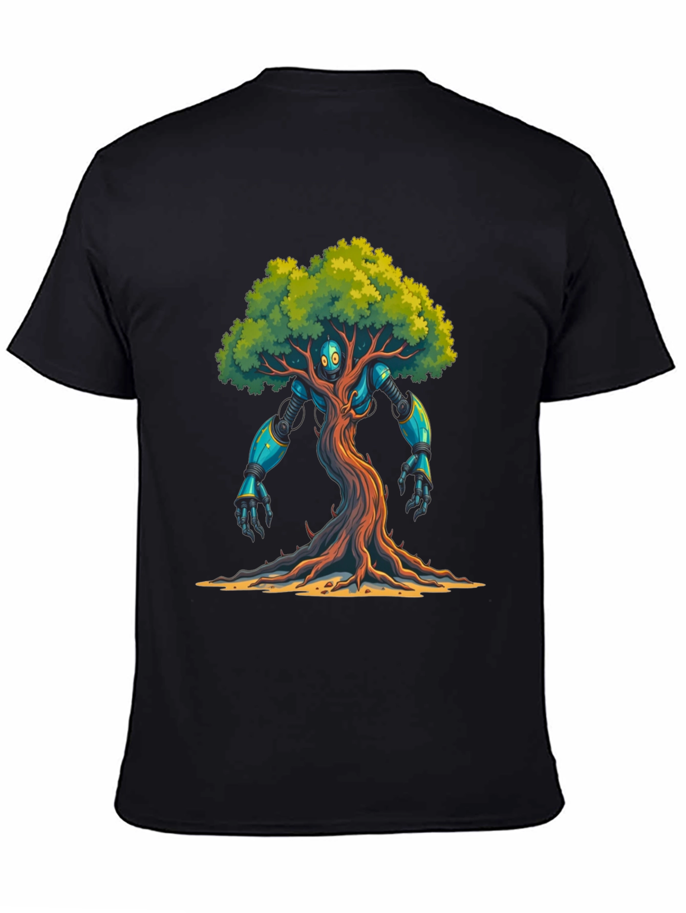 Robot Tree Graphic Tee - Eco-Friendly Design