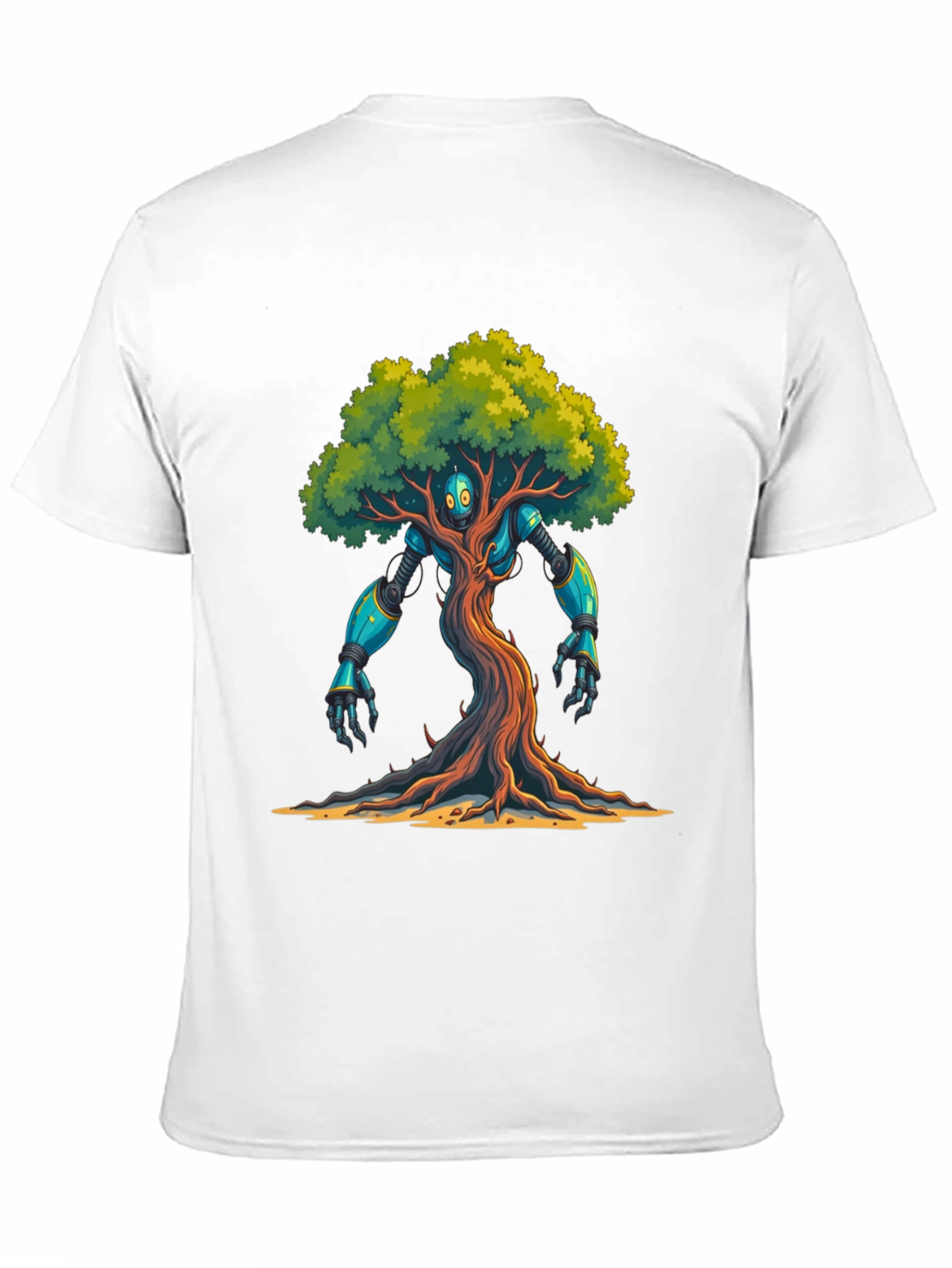 Robot Tree Graphic Tee - Eco-Friendly Design