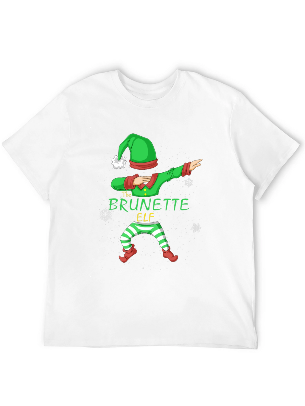Brunette Elf Dabbing Christmas T-Shirt