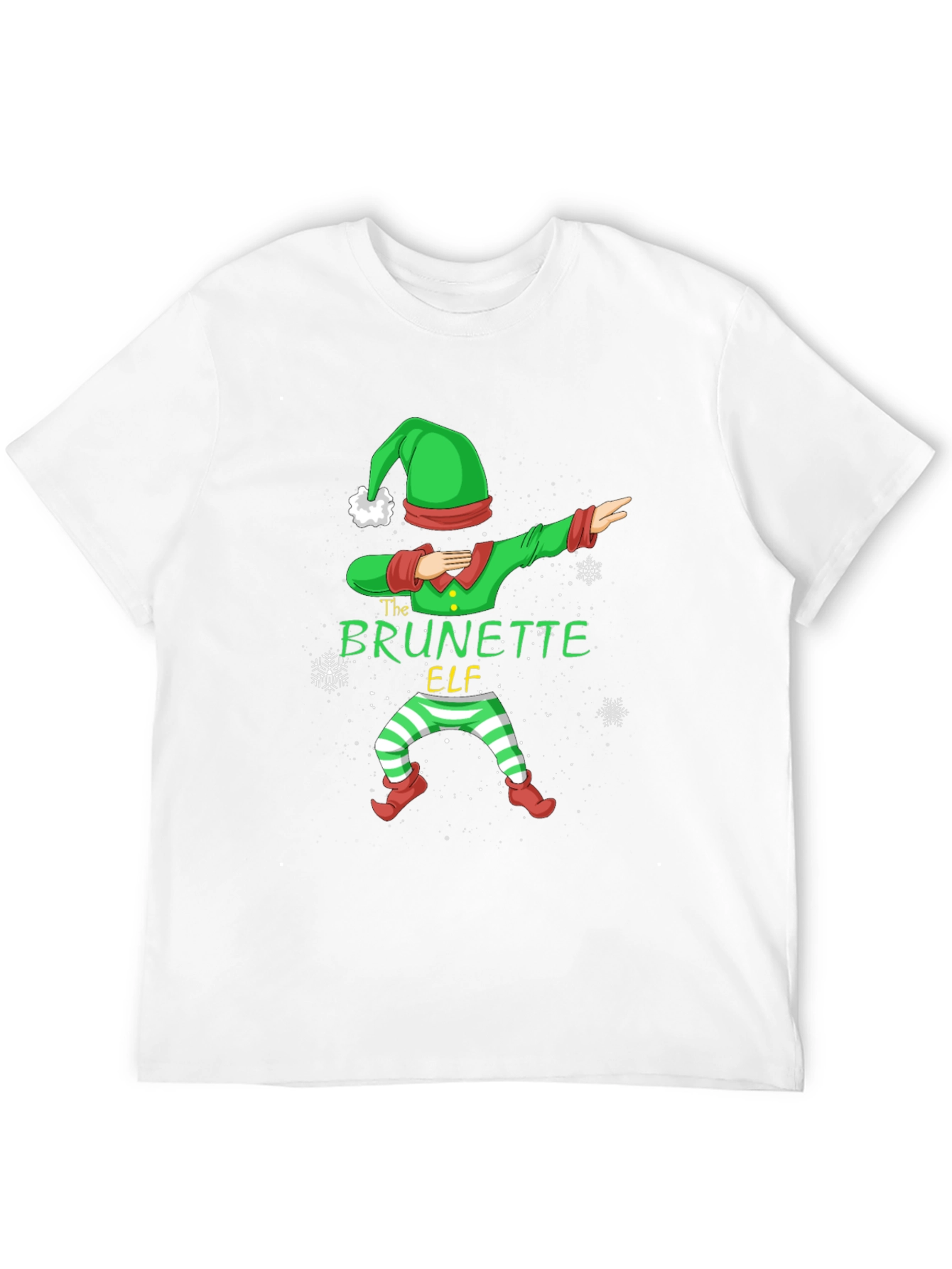 Brunette Elf Dabbing Christmas T-Shirt