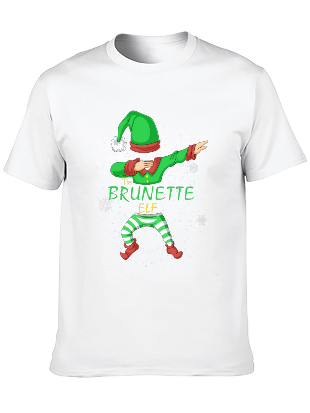 Brunette Elf Dabbing Christmas T-Shirt