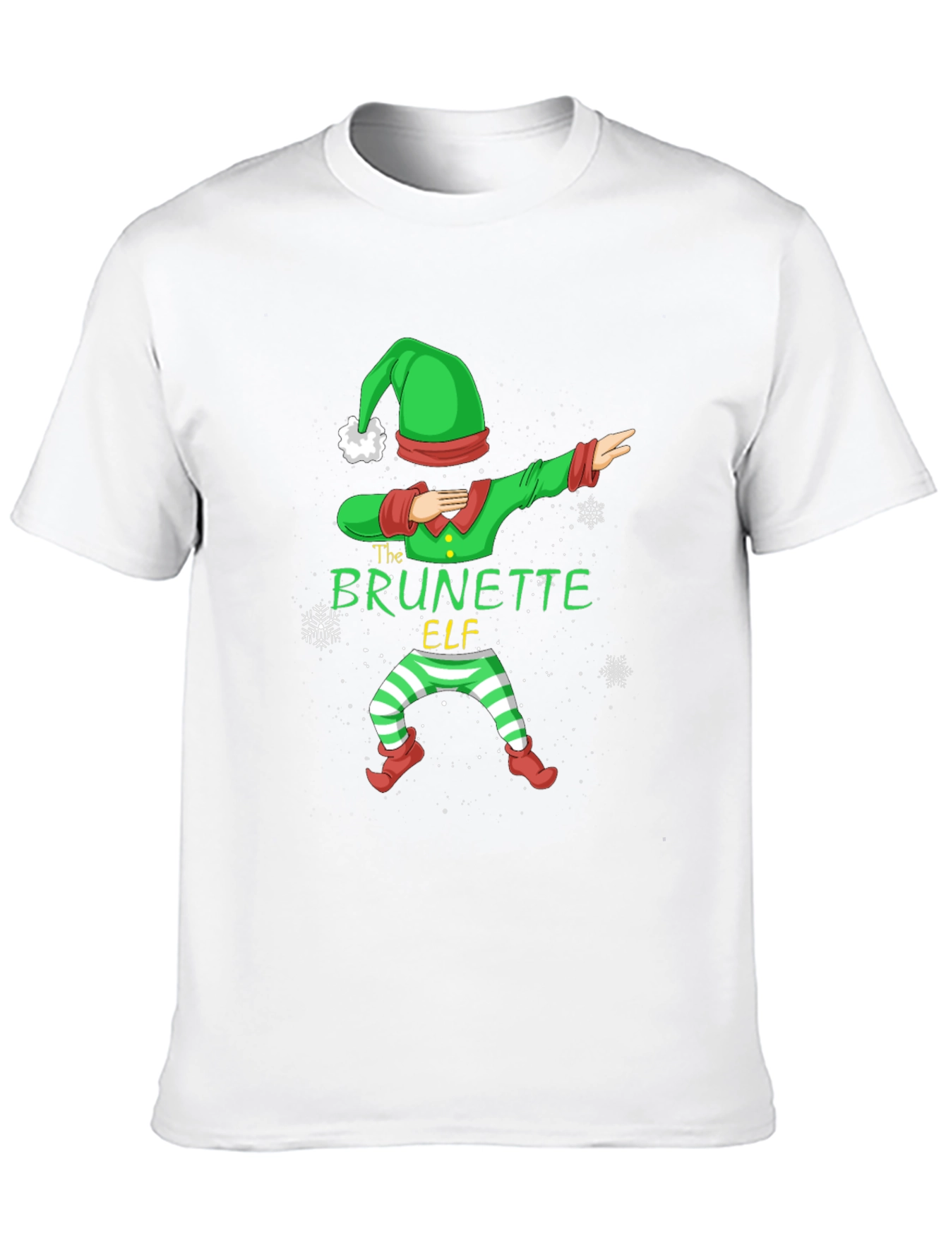 Brunette Elf Dabbing Christmas T-Shirt