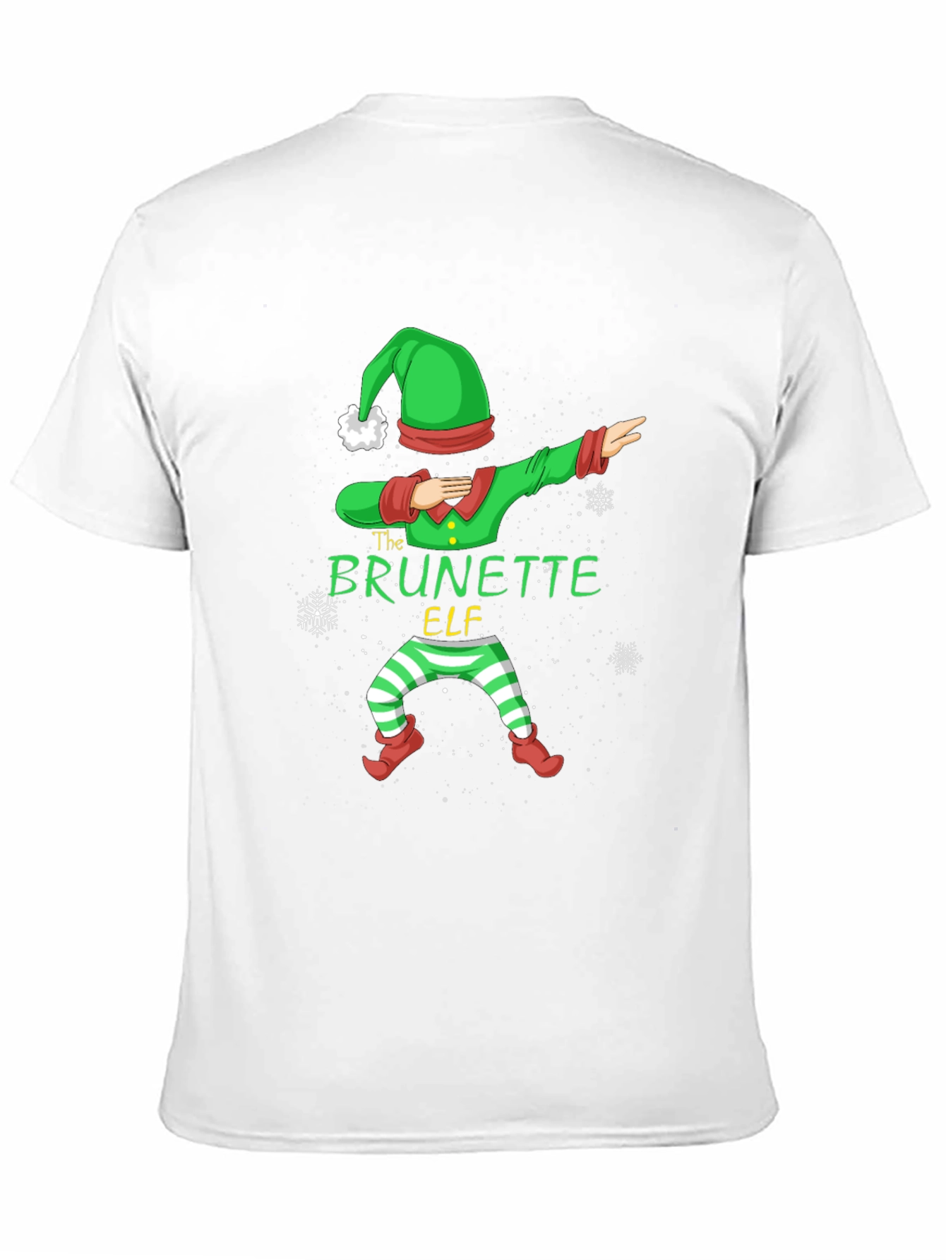 Brunette Elf Dabbing Christmas T-Shirt