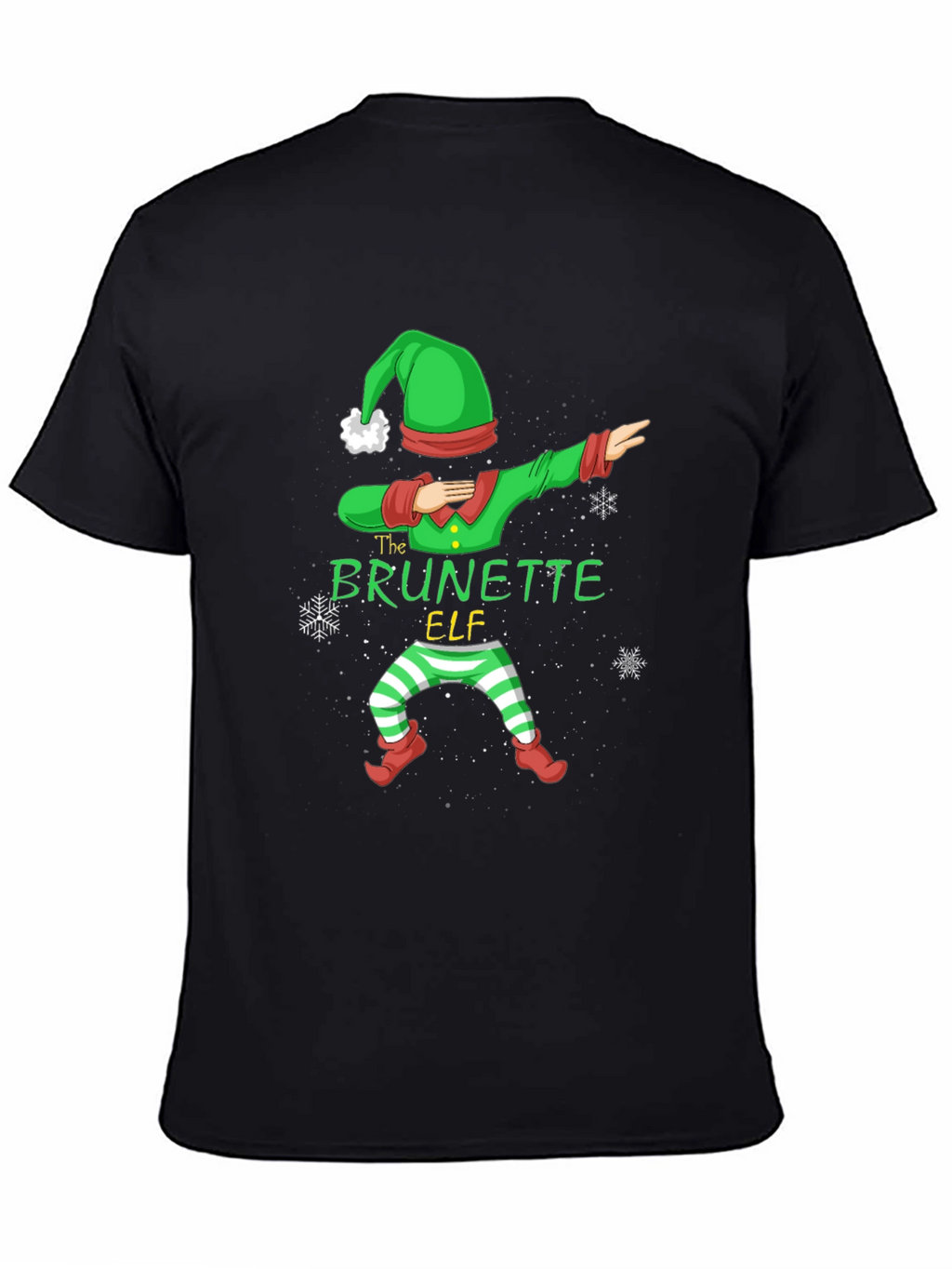 Brunette Elf Dabbing Christmas T-Shirt