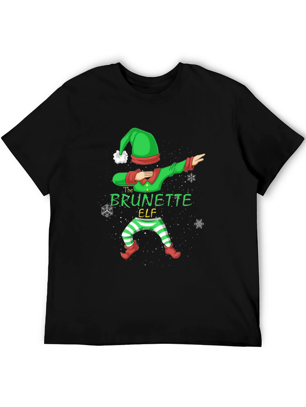 Brunette Elf Dabbing Christmas T-Shirt
