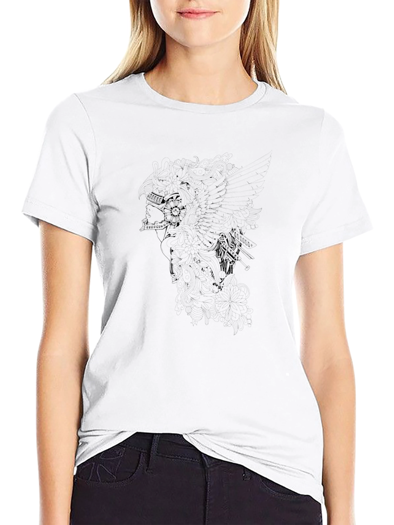 Mens Black Graphic Print Tee