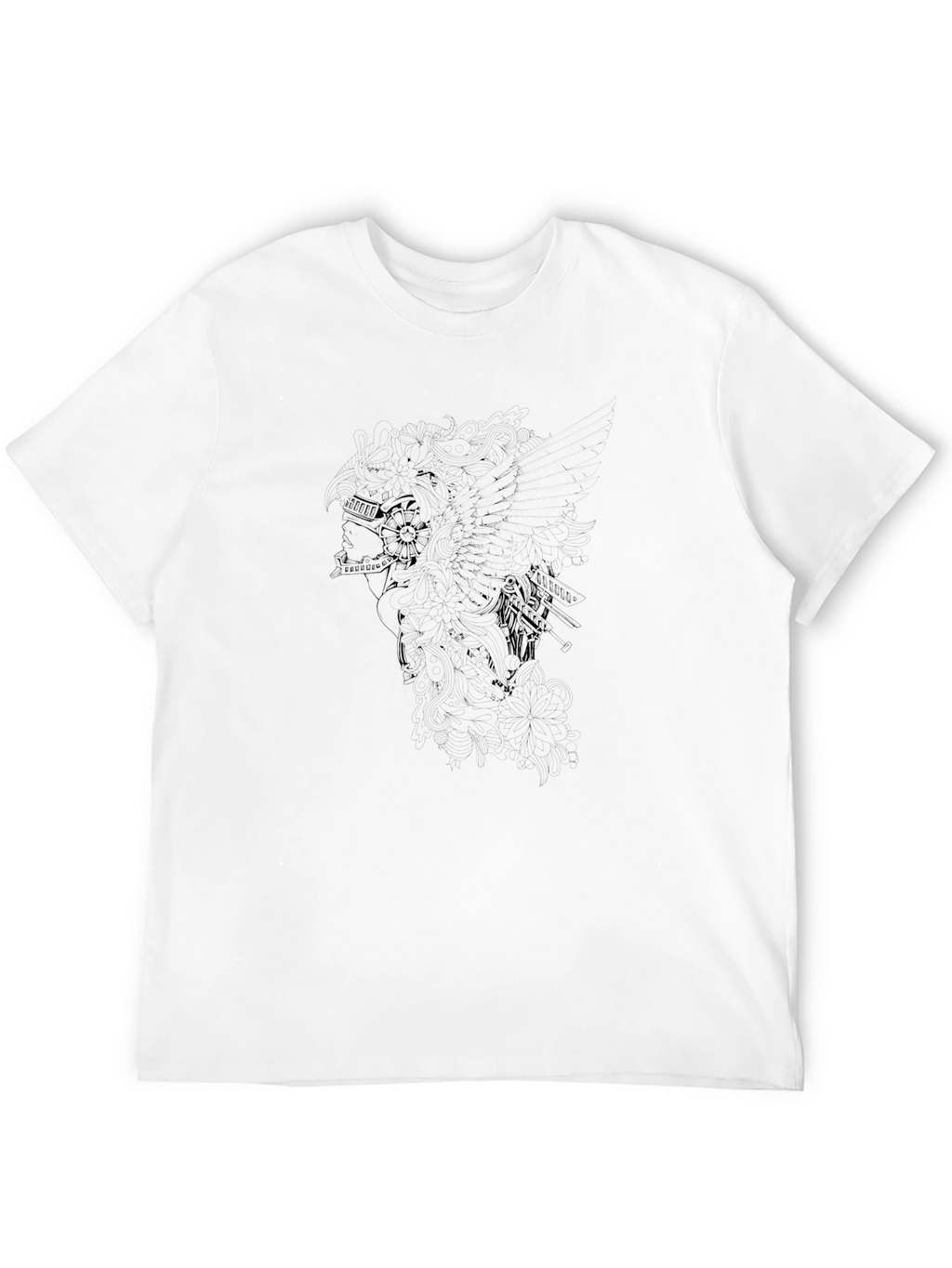 Mens Black Graphic Print Tee