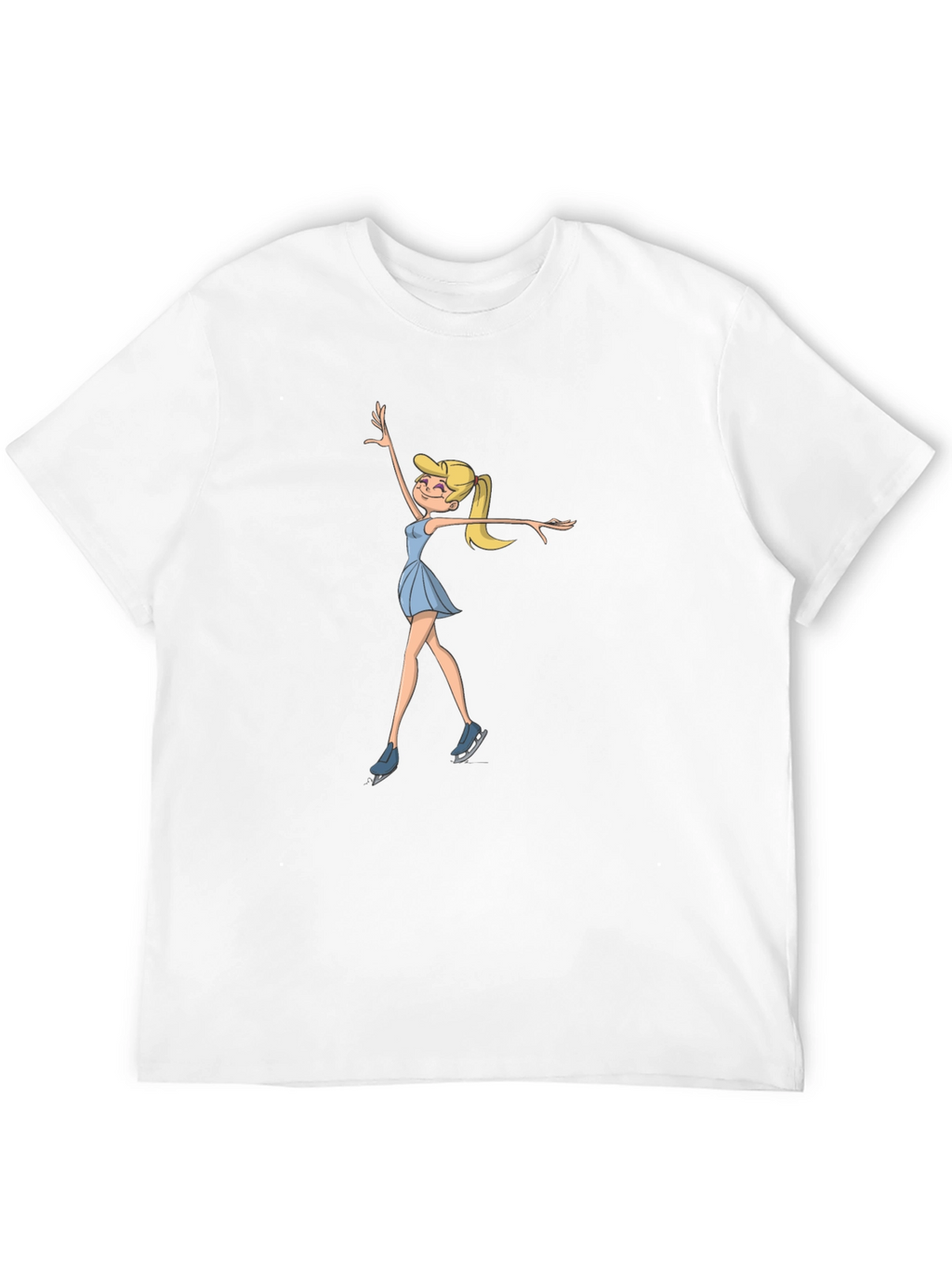 Ice Skating Cartoon Graphic T-Shirt
