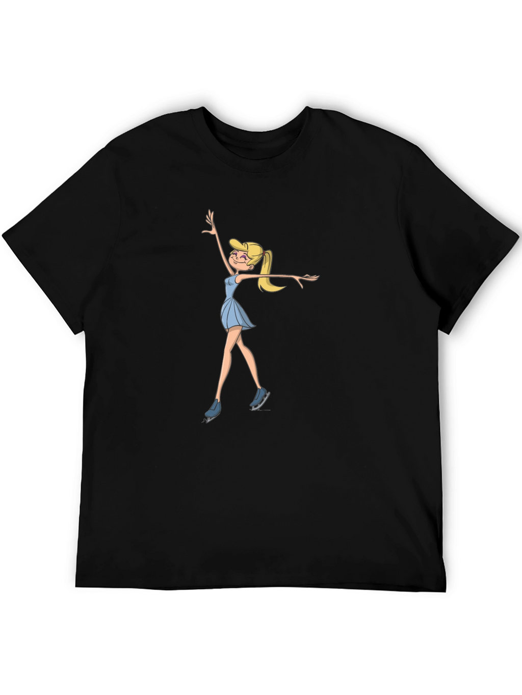Ice Skating Cartoon Graphic T-Shirt