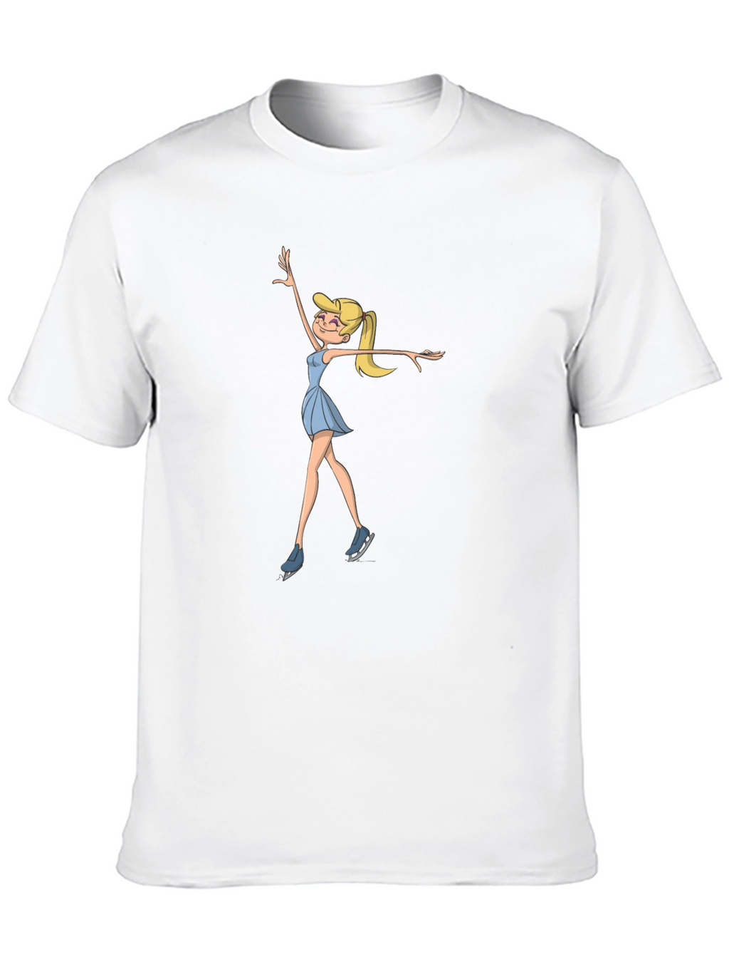 Ice Skating Cartoon Graphic T-Shirt