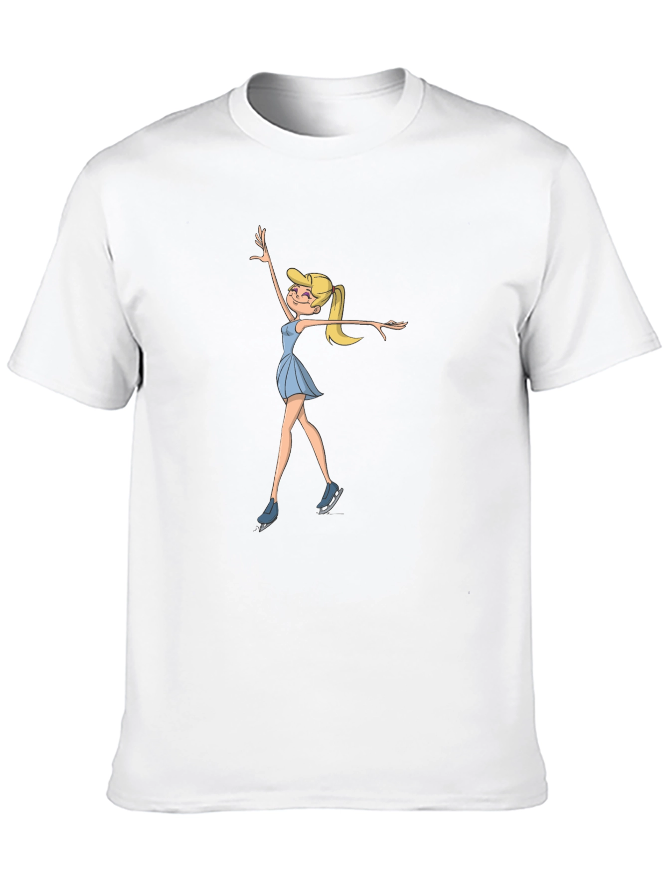 Ice Skating Cartoon Graphic T-Shirt