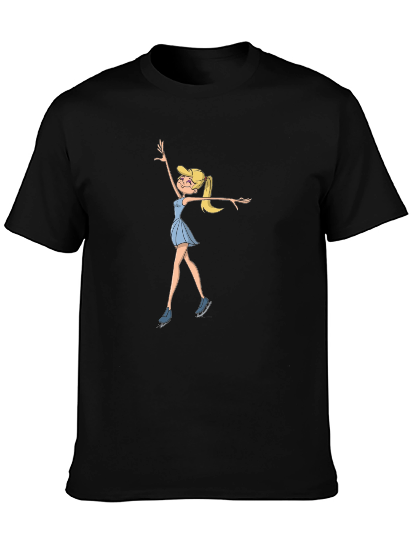 Ice Skating Cartoon Graphic T-Shirt