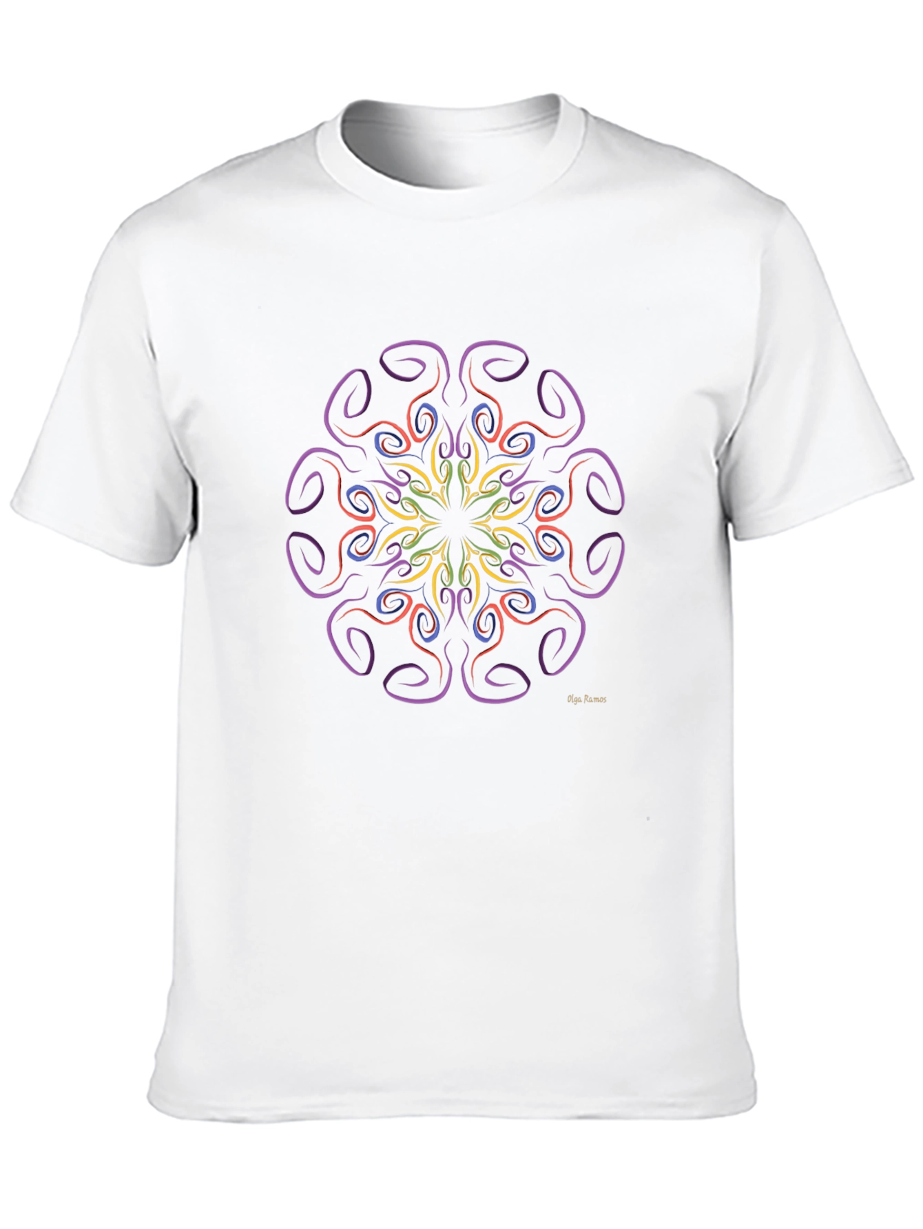Geometric Mandala Art Black T-Shirt