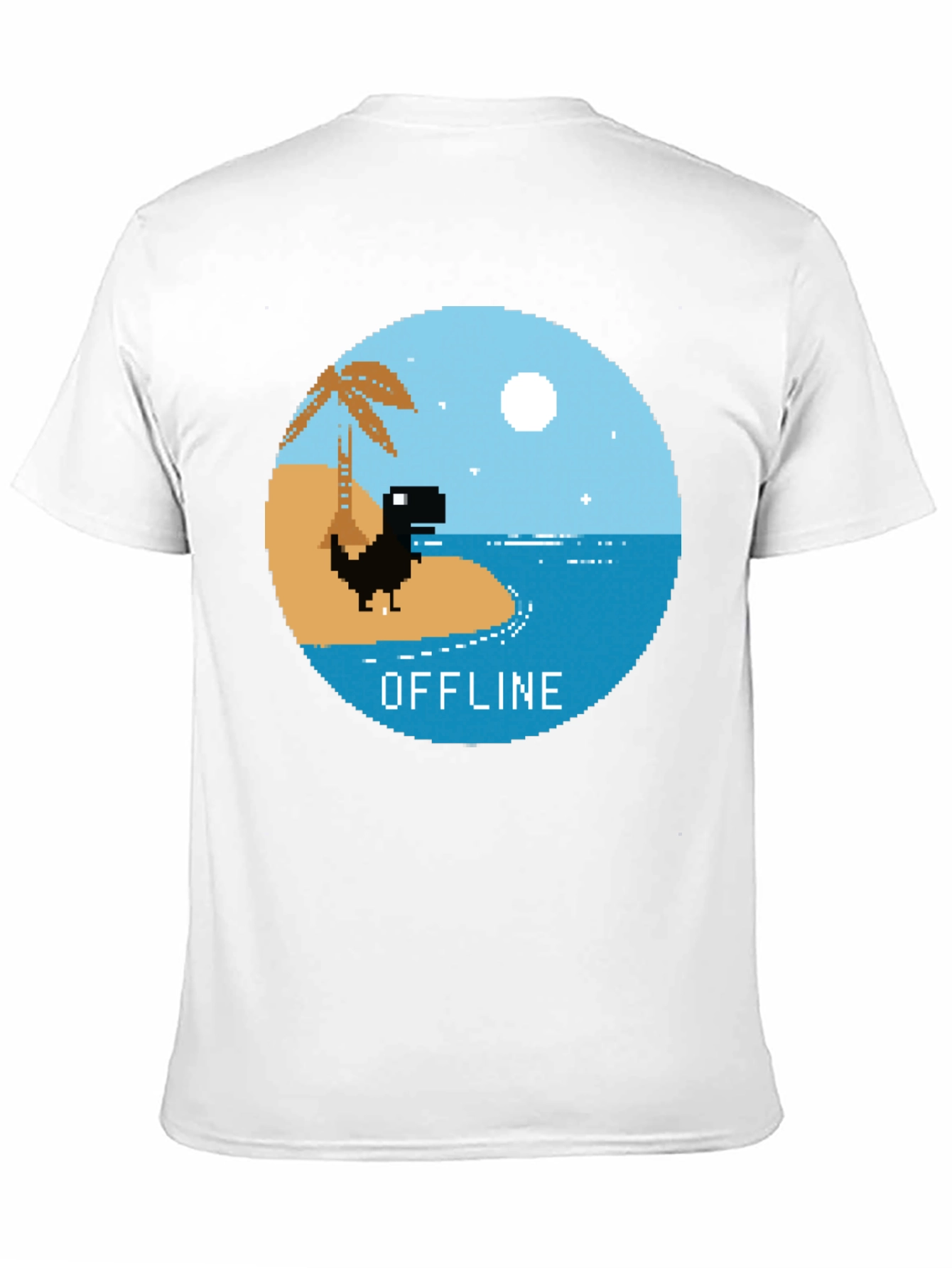 Pixel Dinosaur Offline Mode Graphic Tee